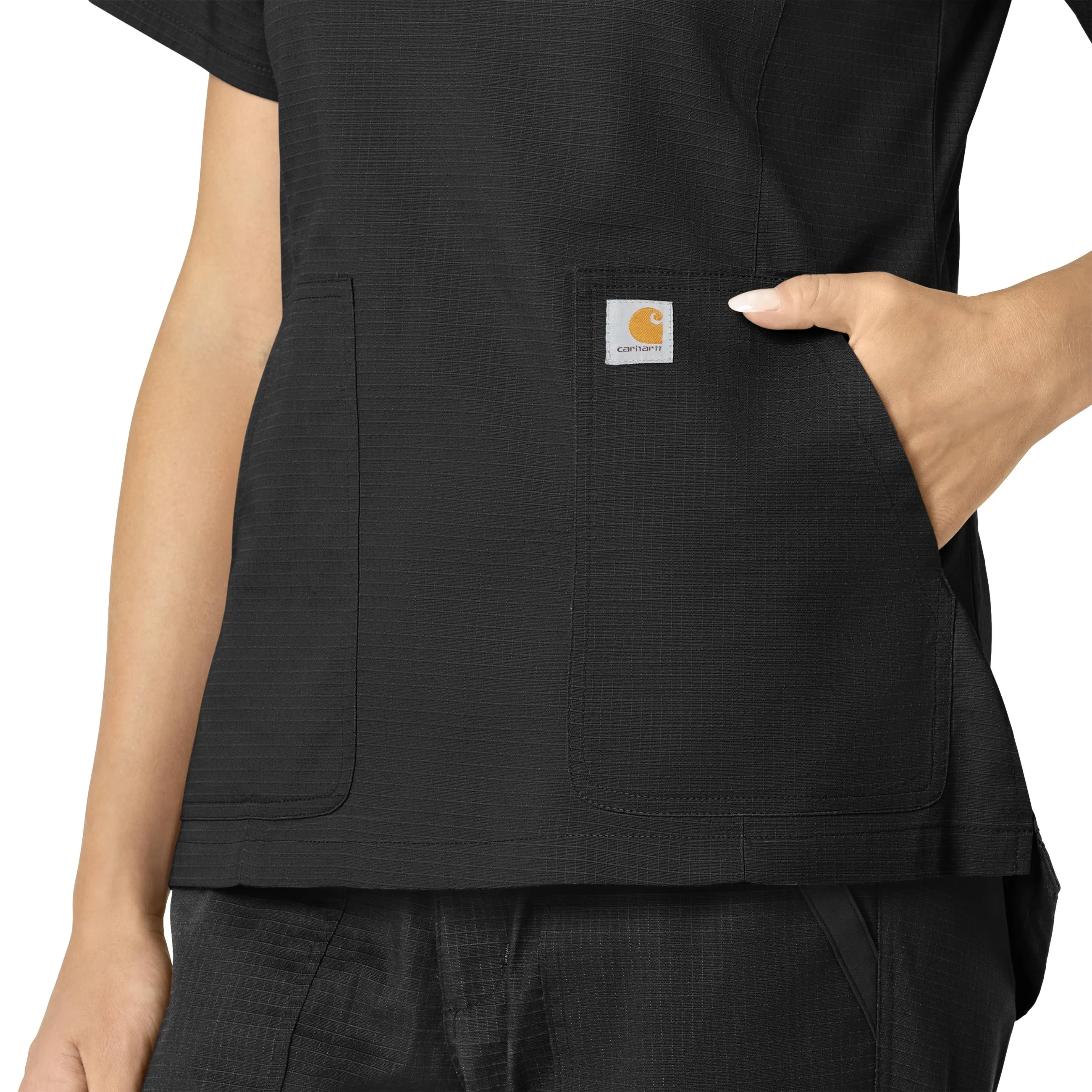 Carhartt Rugged Flex Ripstop Women's V-Neck Scrub Top - Black