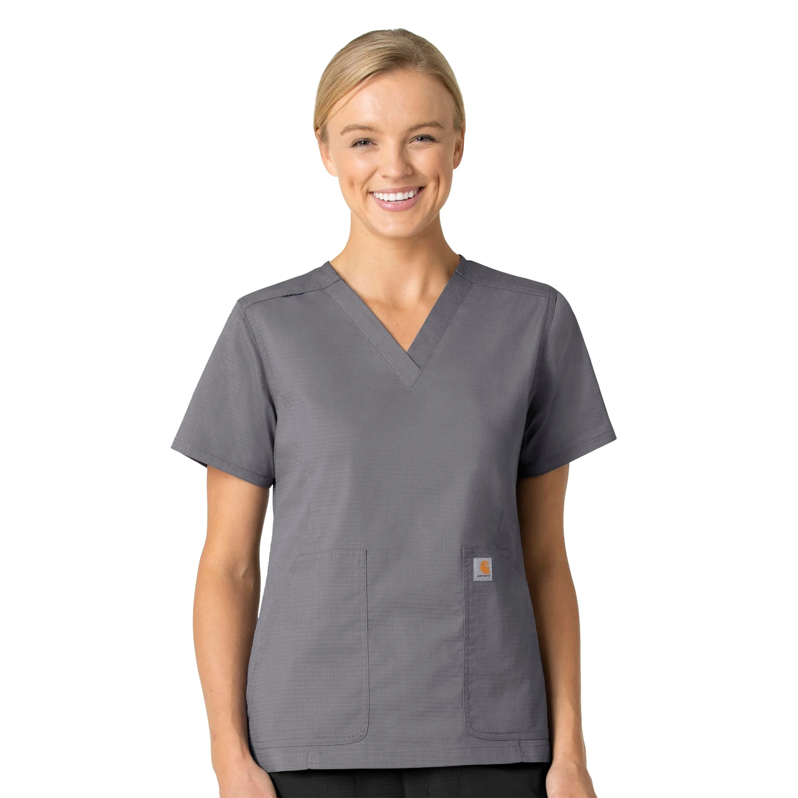 Carhartt Rugged Flex Ripstop Women's V-Neck Scrub Top - Pewter