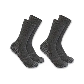 Carhartt SC7902M Men's Force Midweight Synthetic-Wool Blend Crew Sock 2 Pack