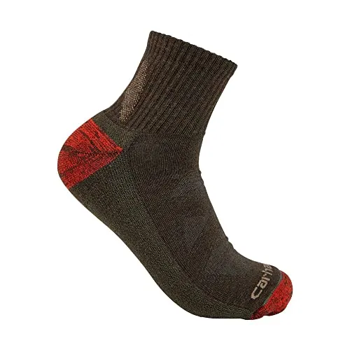 Carhartt SQ9720M Men's Midweight Merino Wool Blend Quarter Sock