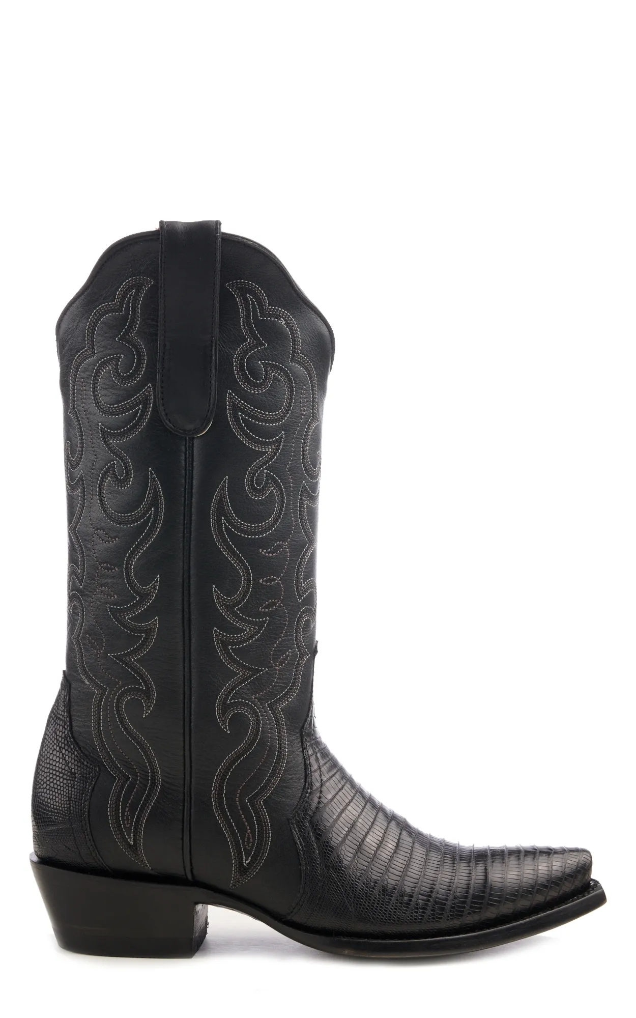 Cavender's Women's Black Lizard Triad Snip Toe Exotic Cowboy Boots