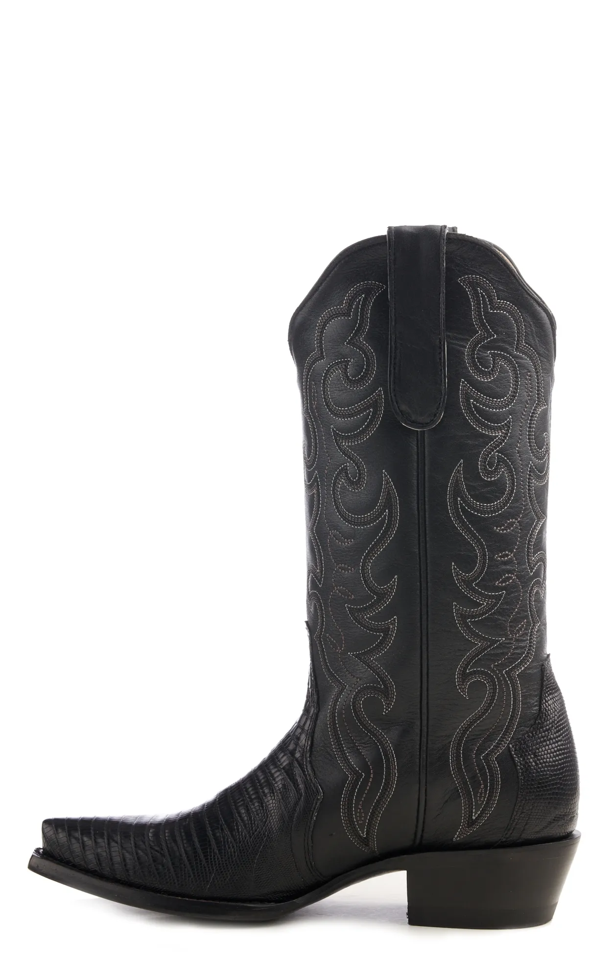 Cavender's Women's Black Lizard Triad Snip Toe Exotic Cowboy Boots