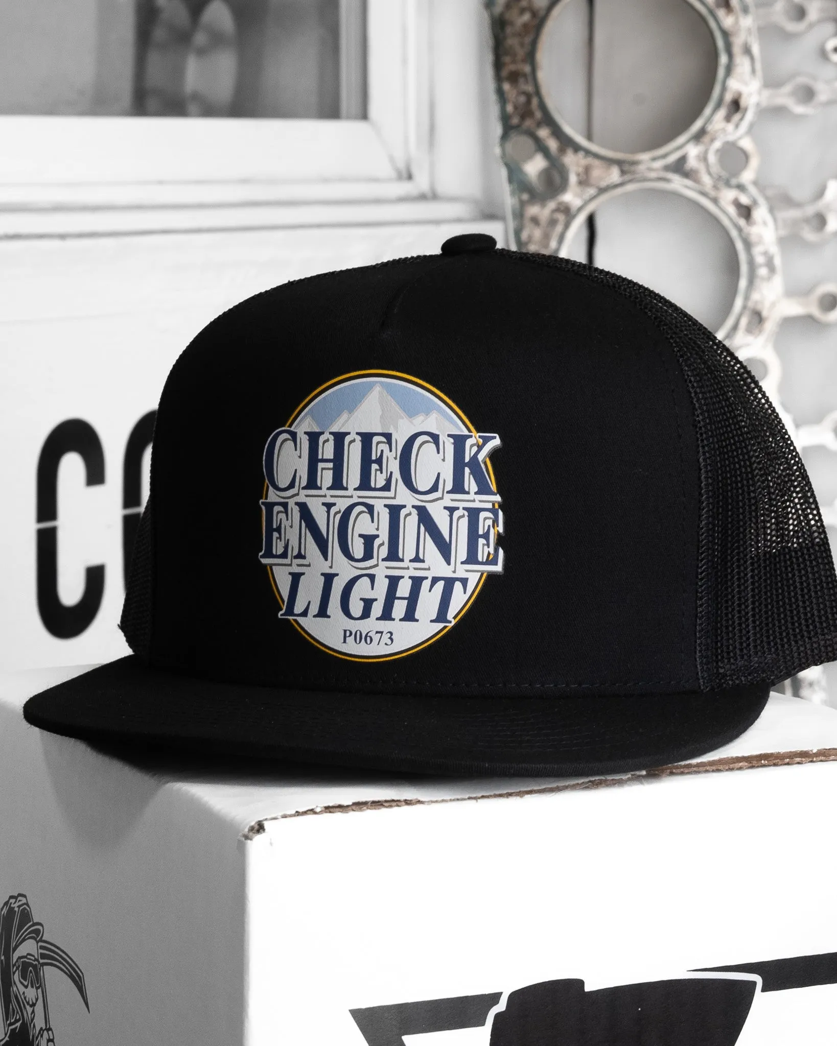 CHECK ENGINE LIGHT : SNAPBACK : BLACK