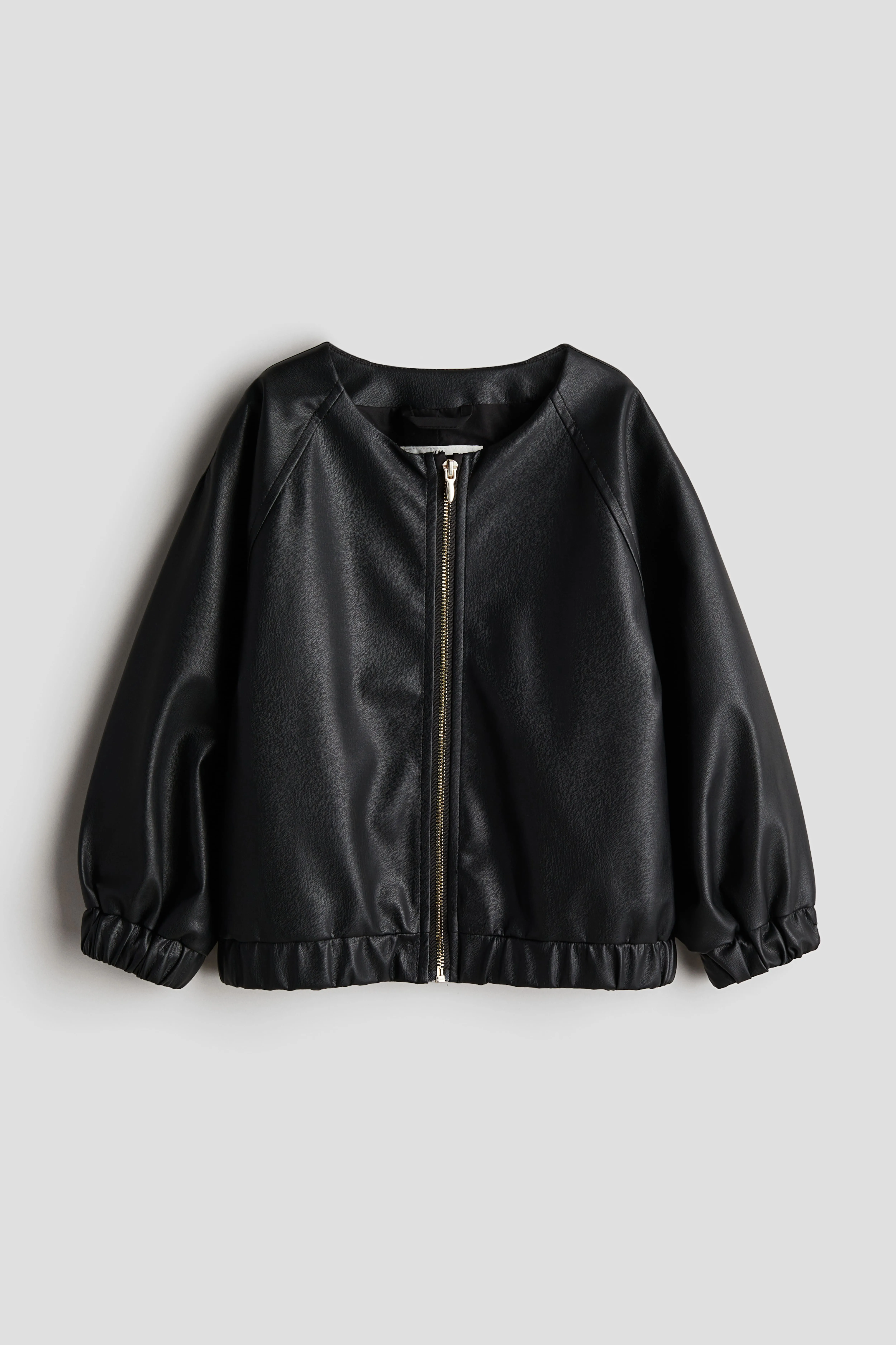 Coated jacket - Round neck - Long sleeve - Black - Kids | H&M GB