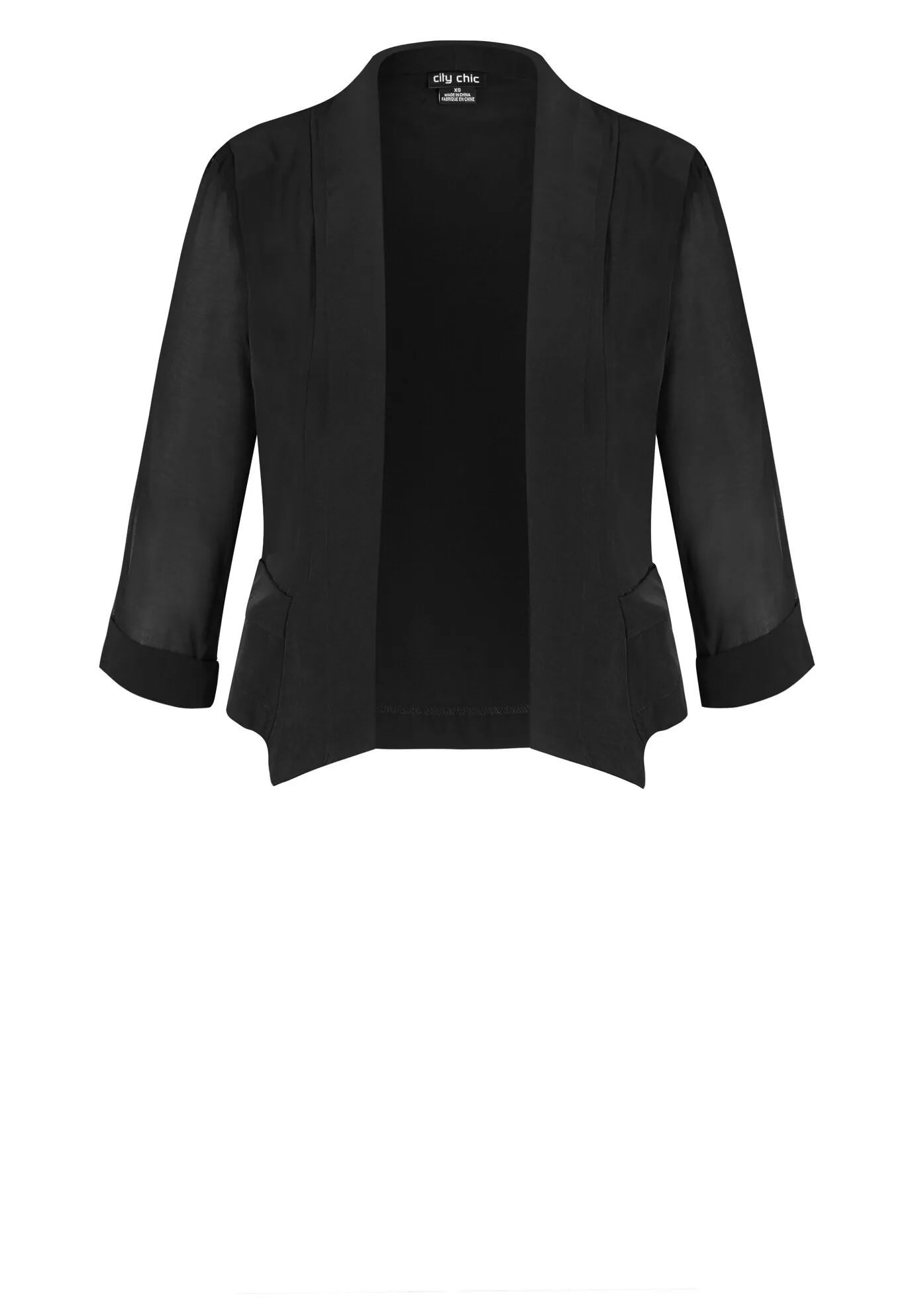 Cropped Blazer Jacket - black