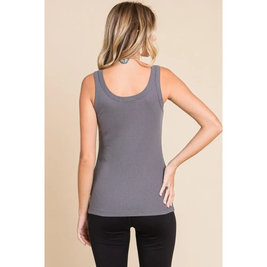 Culture Code Full Size Ribbed Scoop Neck Tank