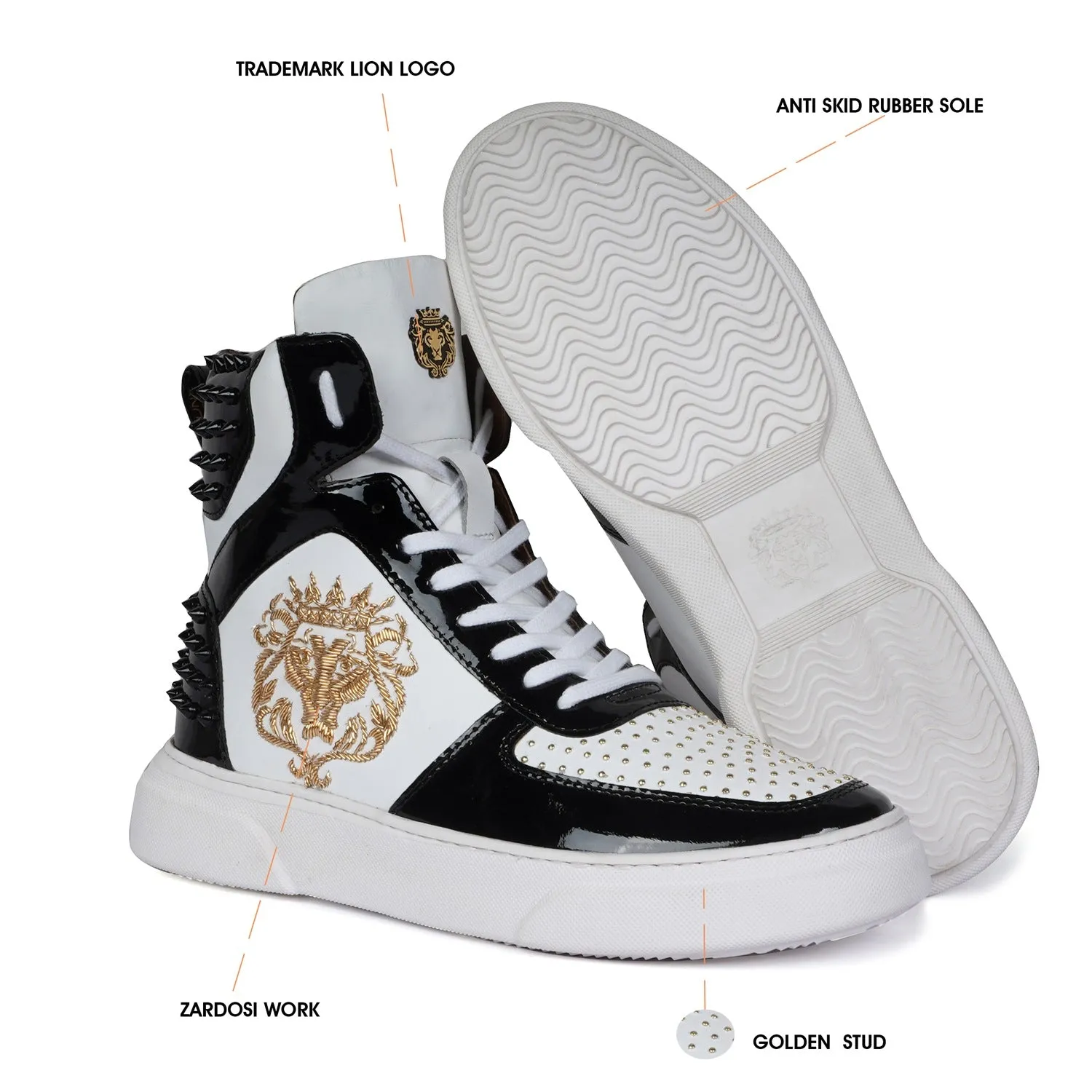 Customized Zardosi Lion High Top Sneaker