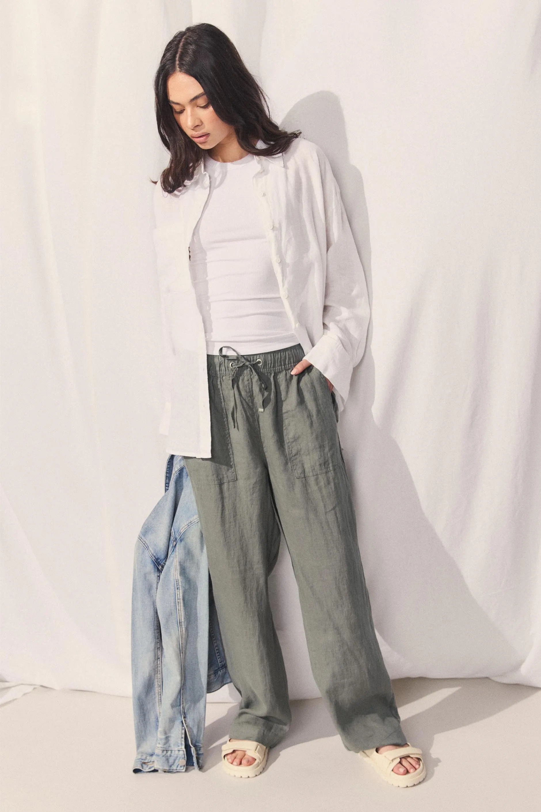 D-Luxe Wide Leg Linen Pant