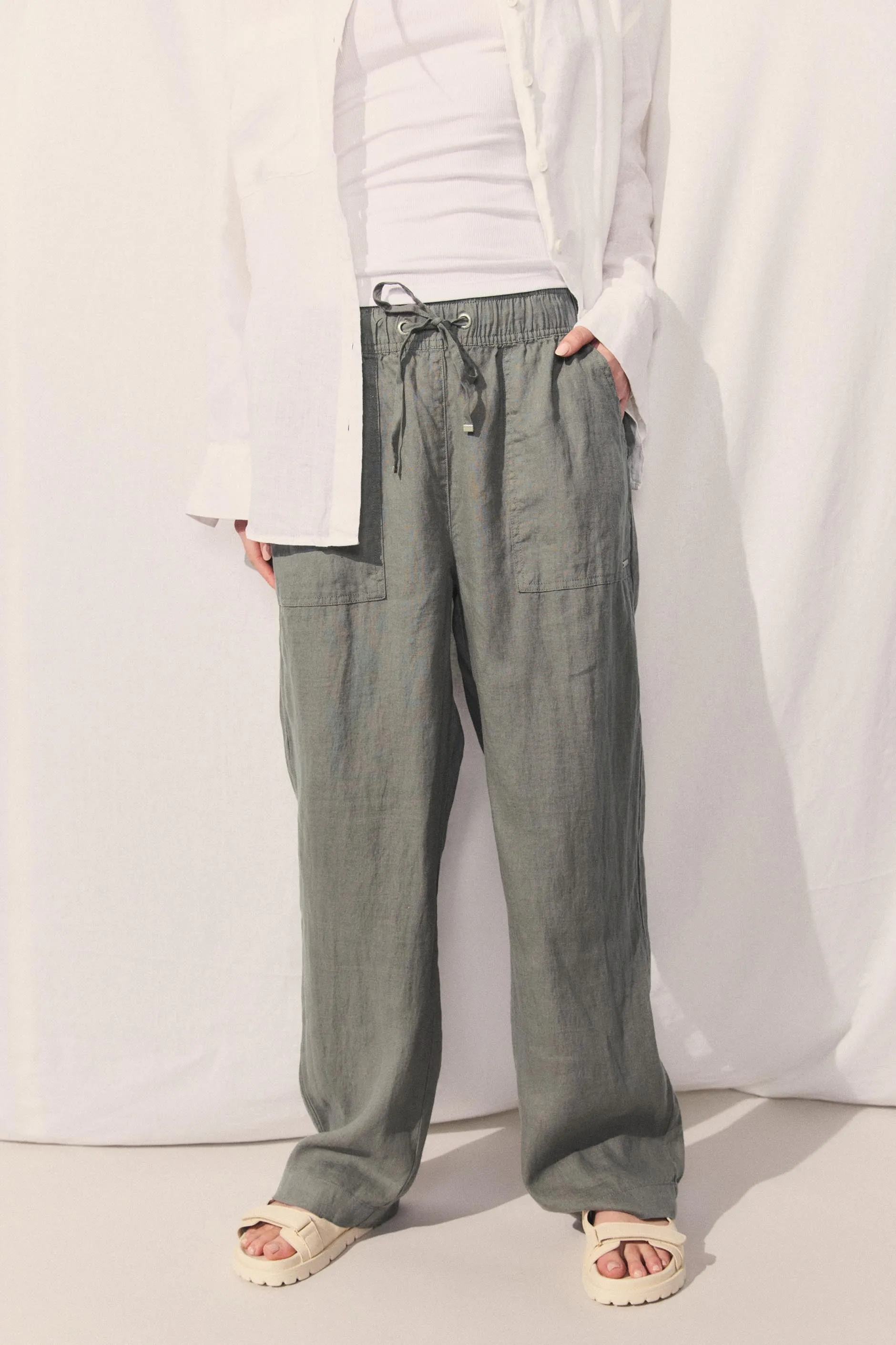 D-Luxe Wide Leg Linen Pant