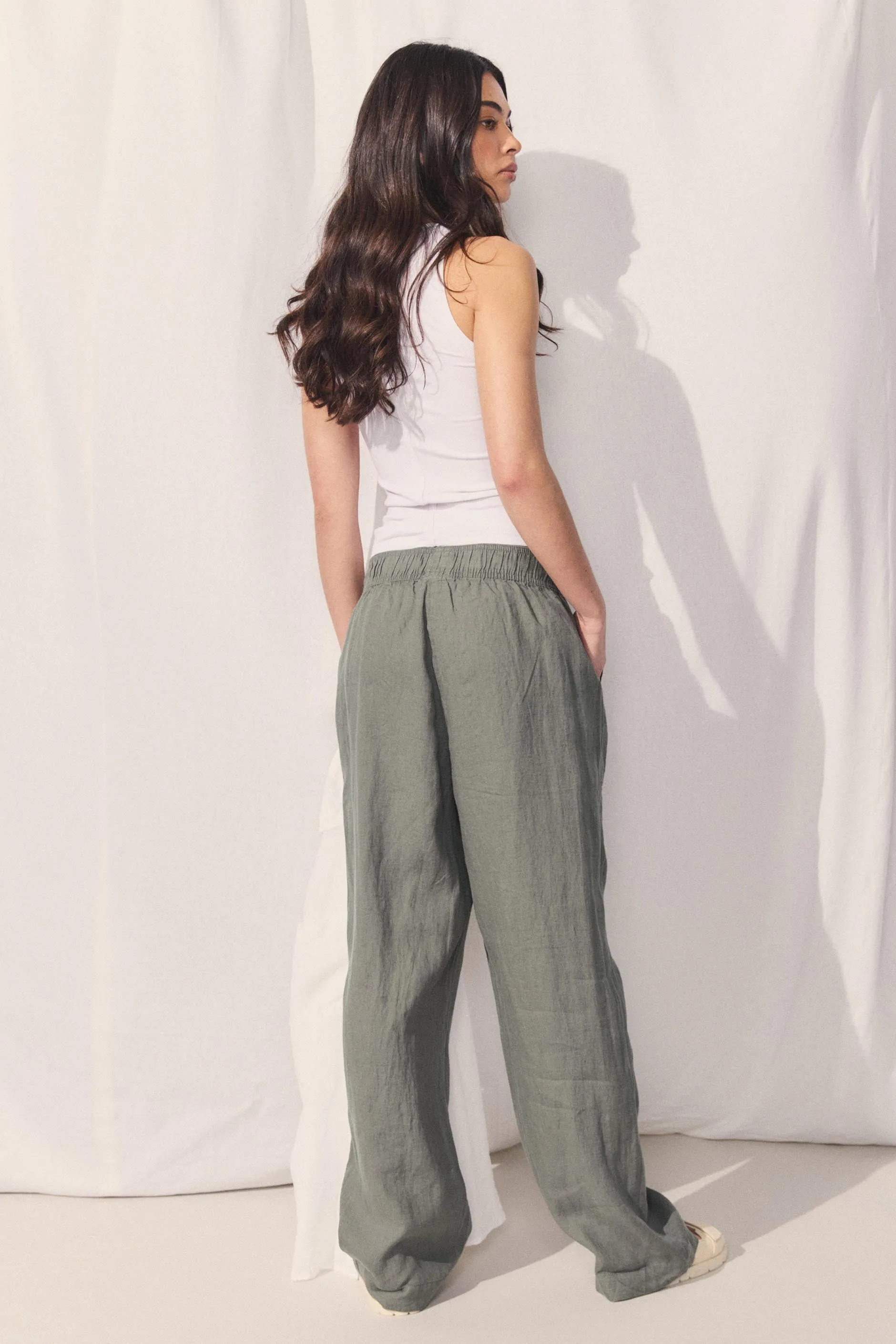 D-Luxe Wide Leg Linen Pant