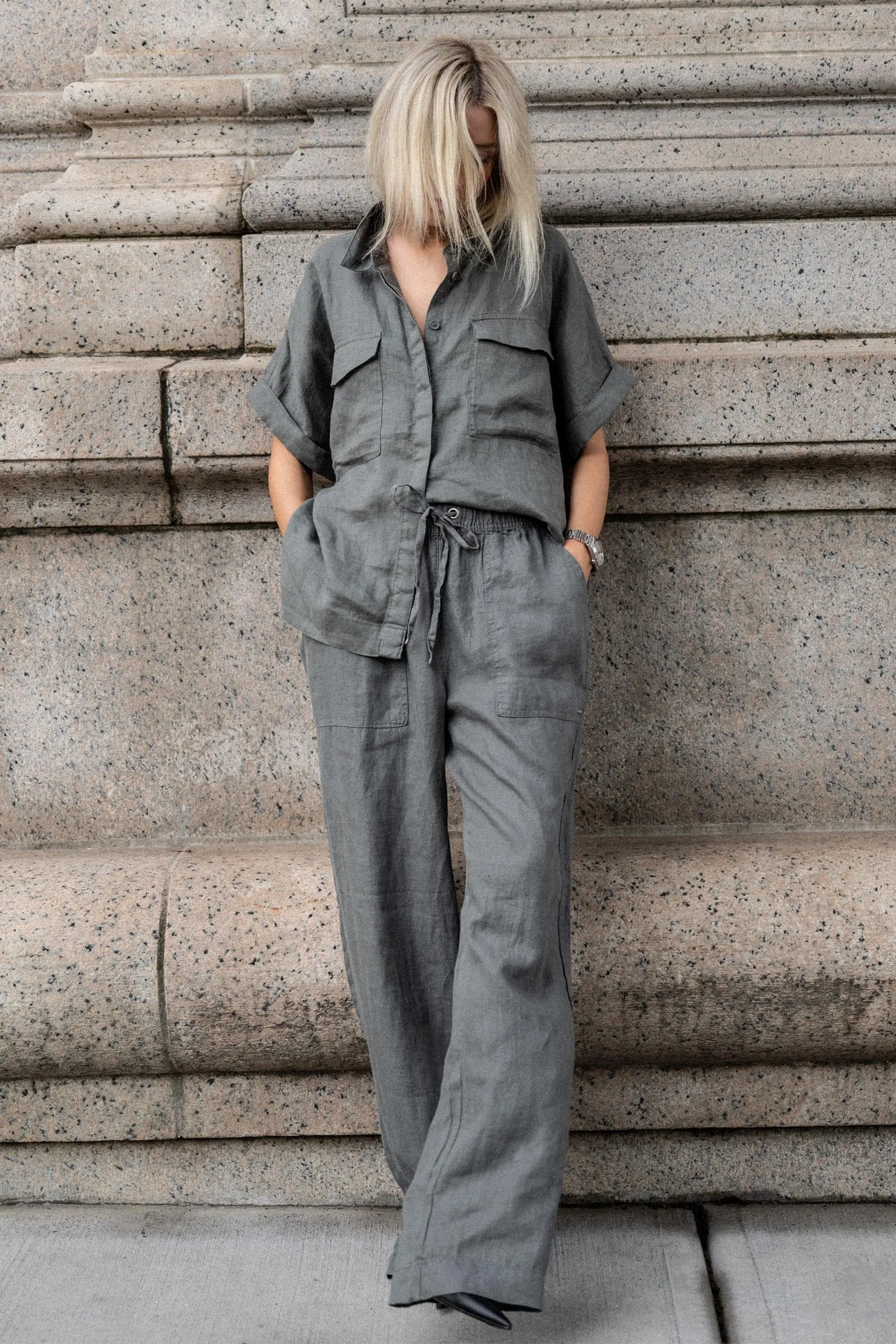 D-Luxe Wide Leg Linen Pant