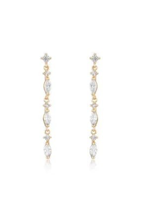 Dainty Linear Crystal Drop Earrings