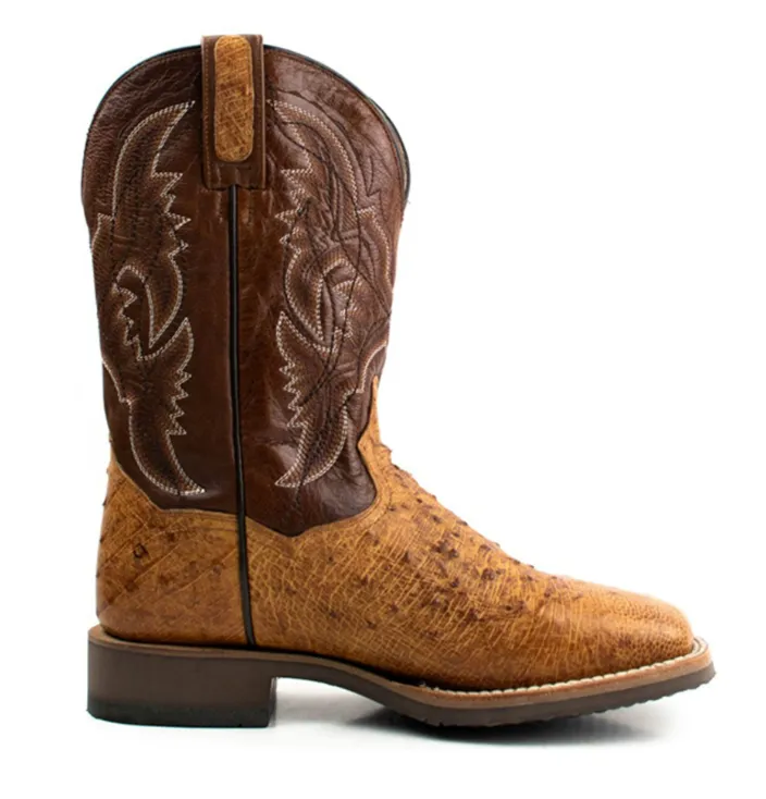 Dan Post Saddle Hand Quilled Ostrich Western Boot