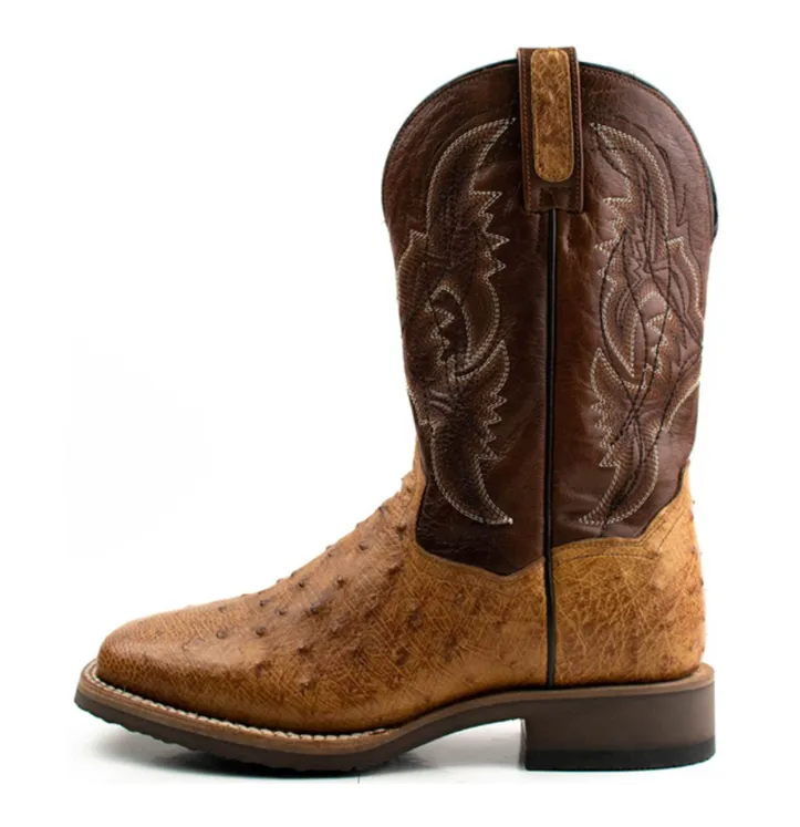 Dan Post Saddle Hand Quilled Ostrich Western Boot