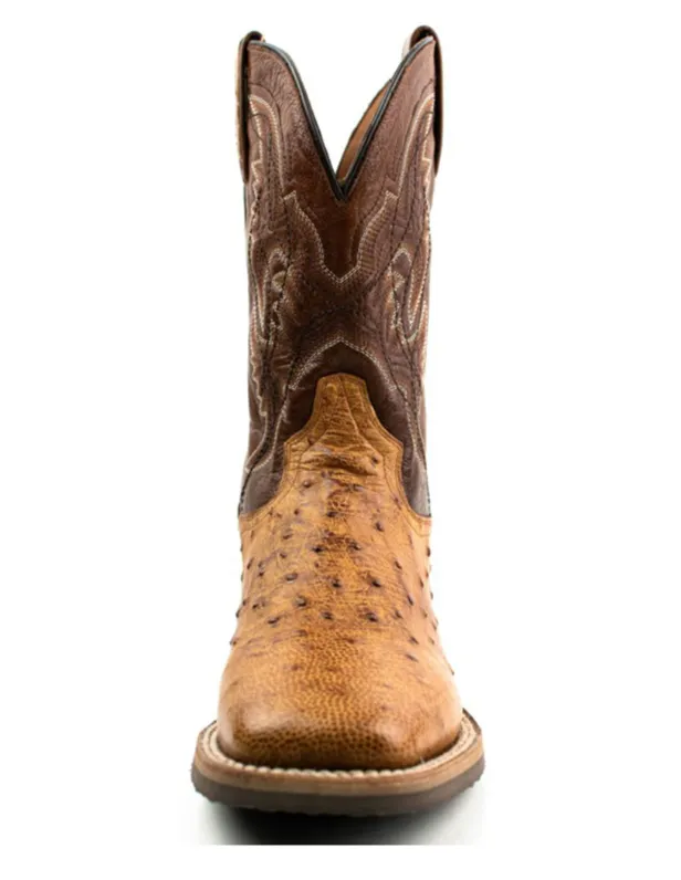 Dan Post Saddle Hand Quilled Ostrich Western Boot