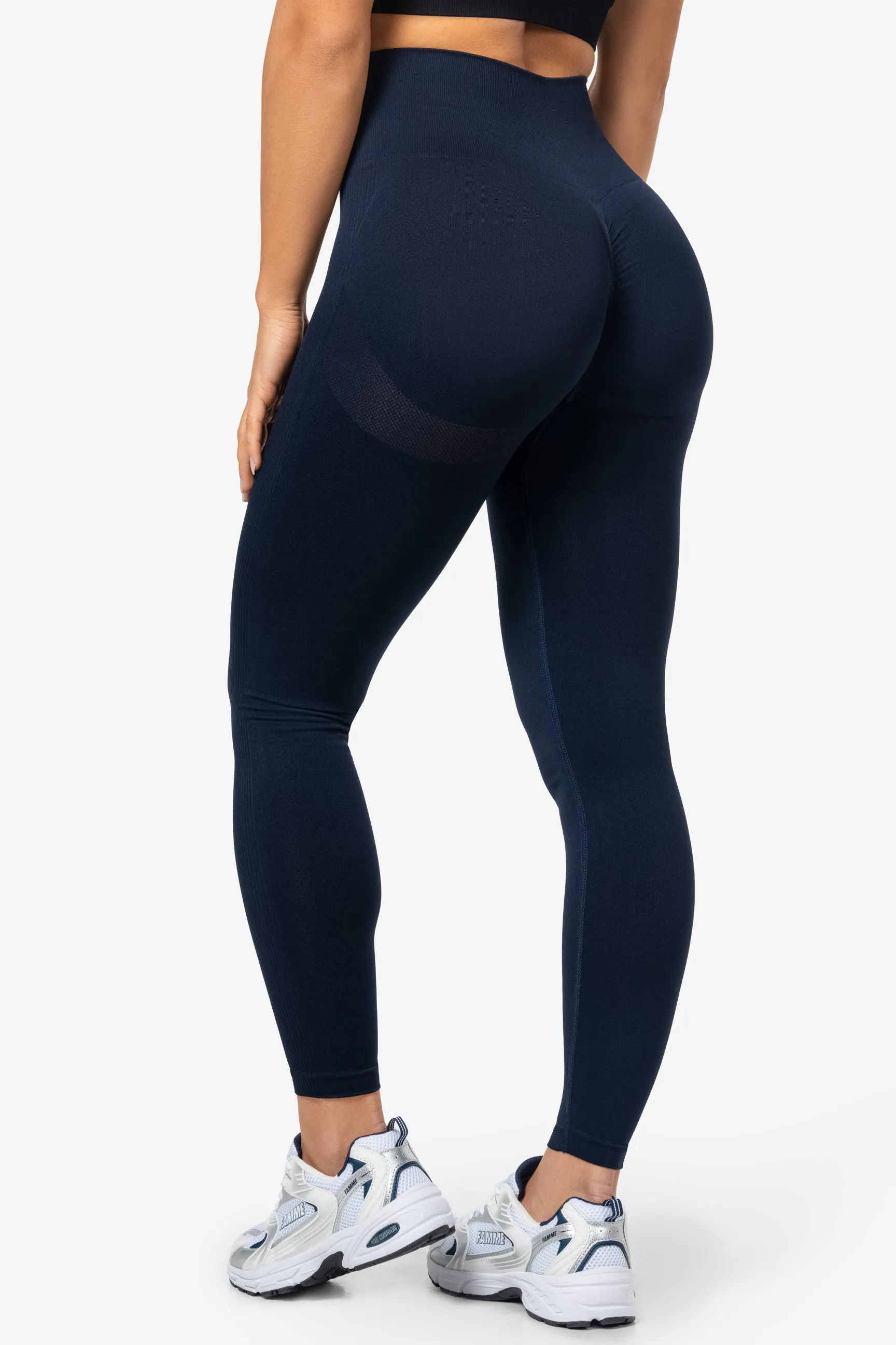 Dark Blue Peachy Scrunch Leggings