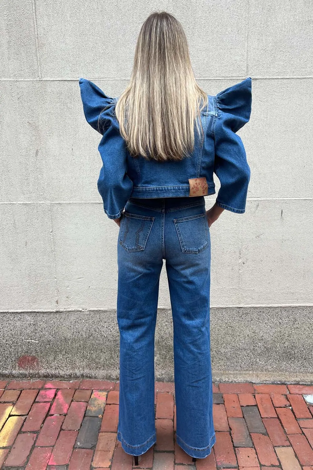 Denim Puff Sleeve Jacket - Indigo