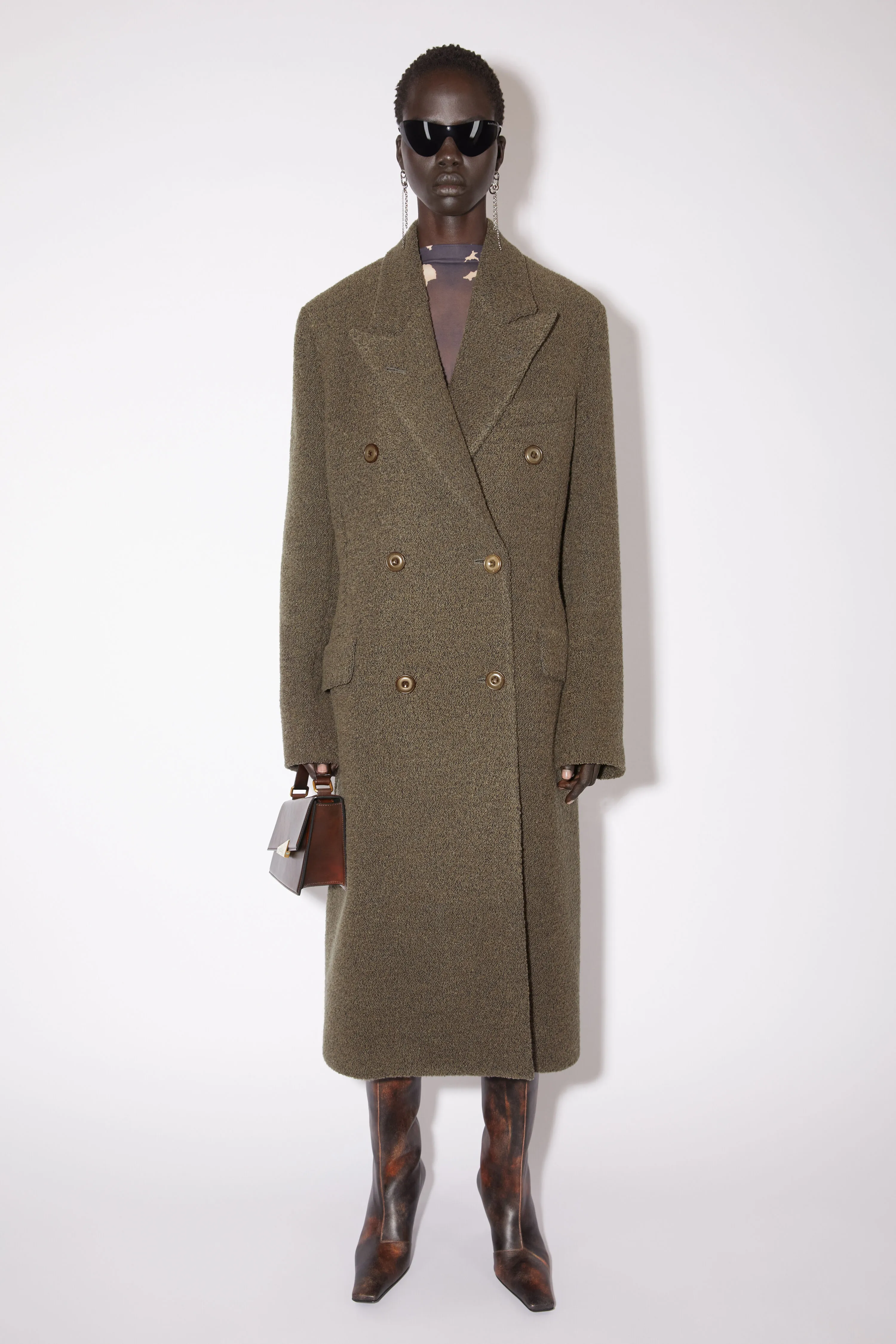 Double-breasted wool coat