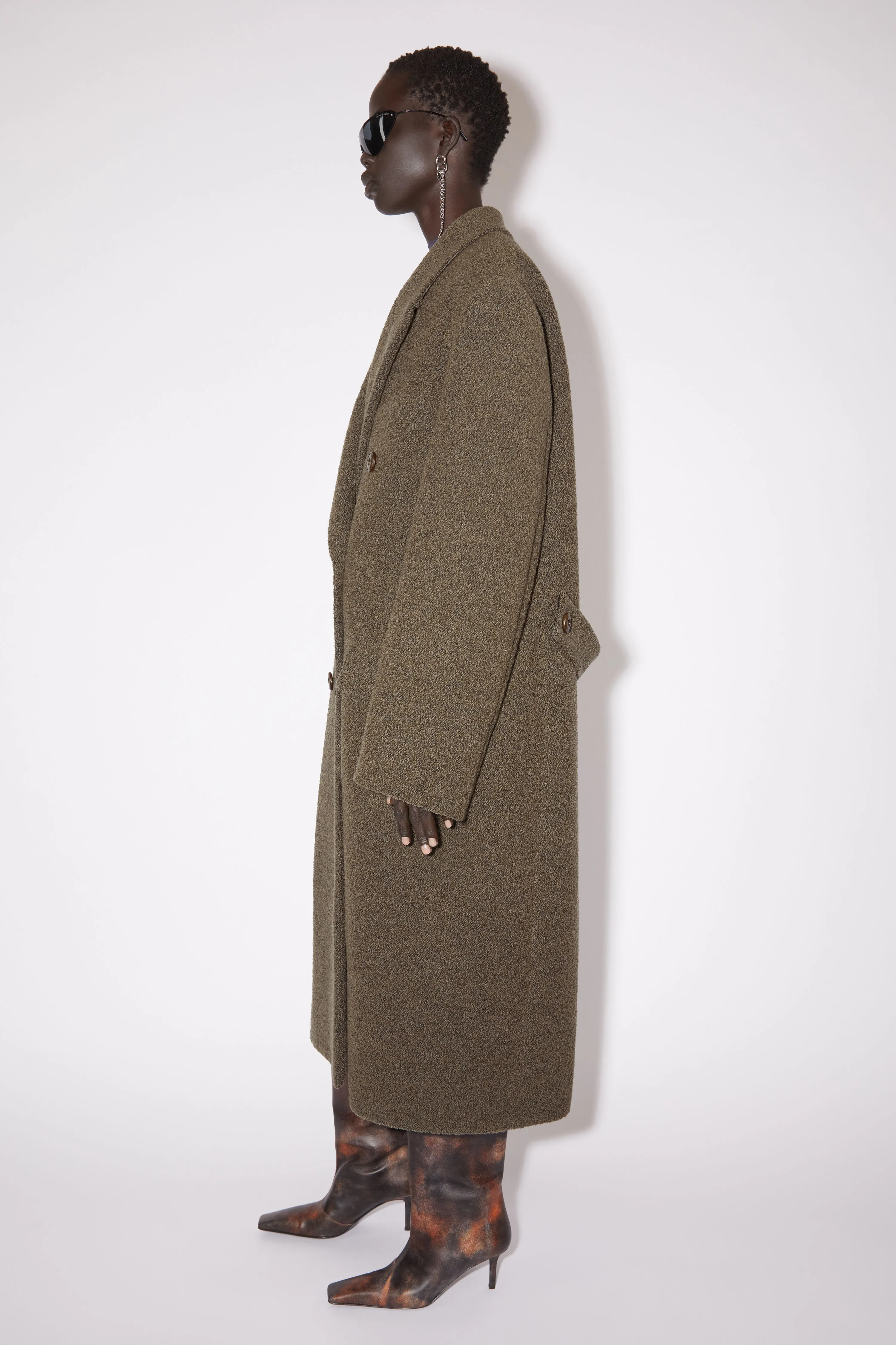 Double-breasted wool coat