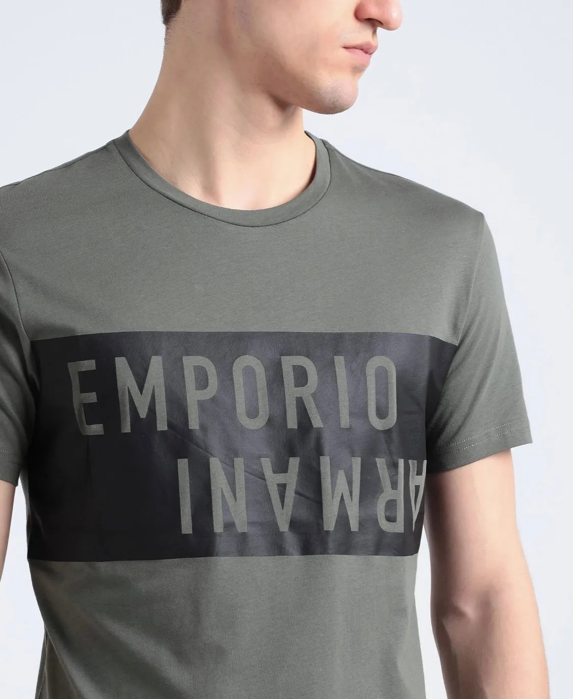 EMPORIO ARMANI  |Crew Neck Cotton Short Sleeves Logo Crew Neck T-Shirts