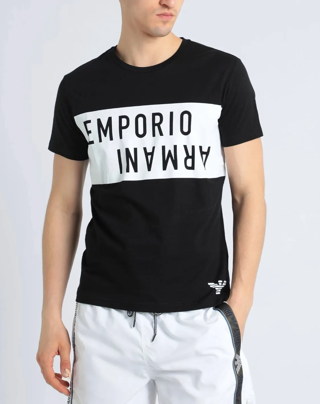 EMPORIO ARMANI  |Crew Neck Cotton Short Sleeves Logo Crew Neck T-Shirts