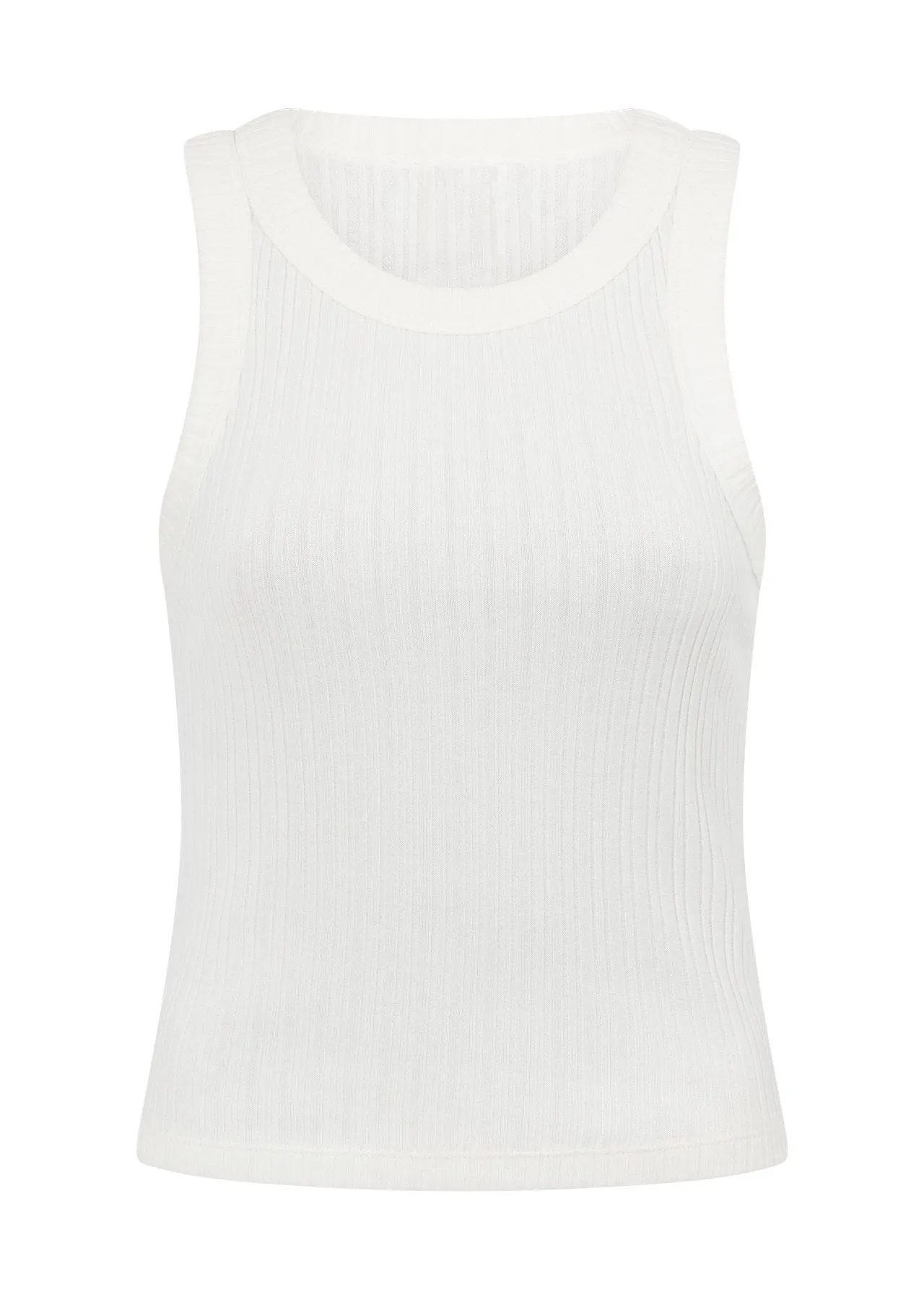 Essential Wide Ribbed Tank | White | Sale | Lorna Jane Australia