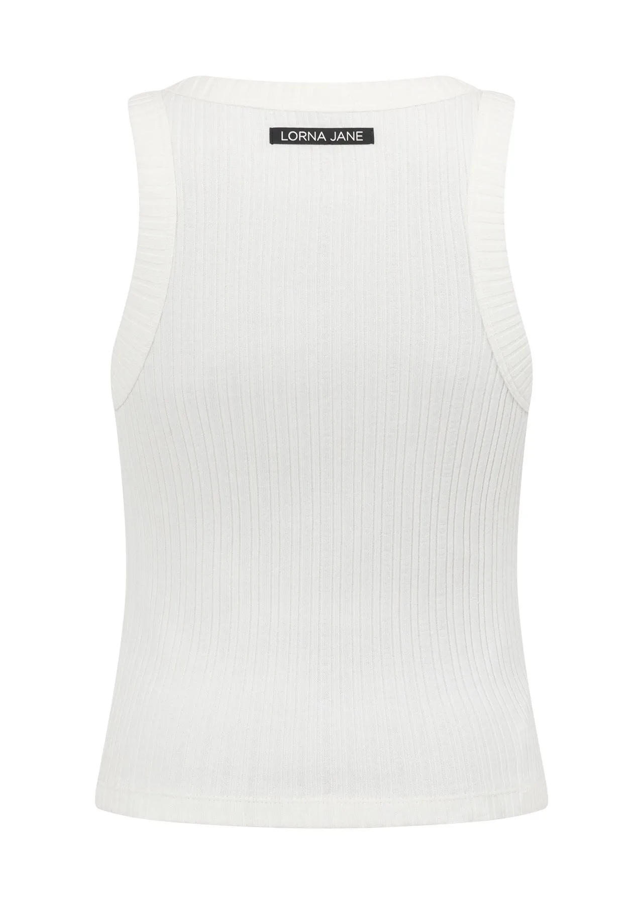 Essential Wide Ribbed Tank | White | Sale | Lorna Jane Australia