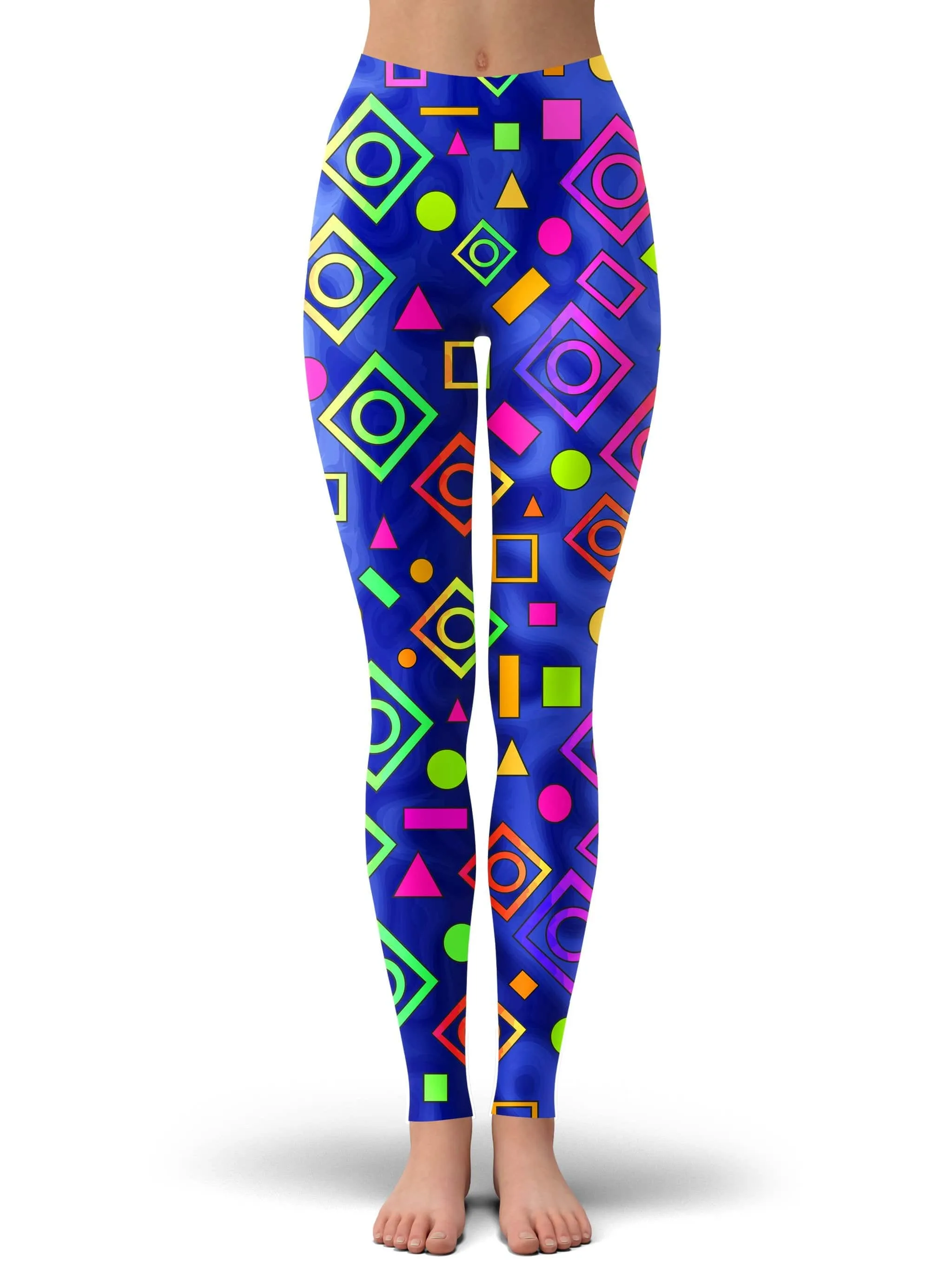 Geometric On Blue Leggings