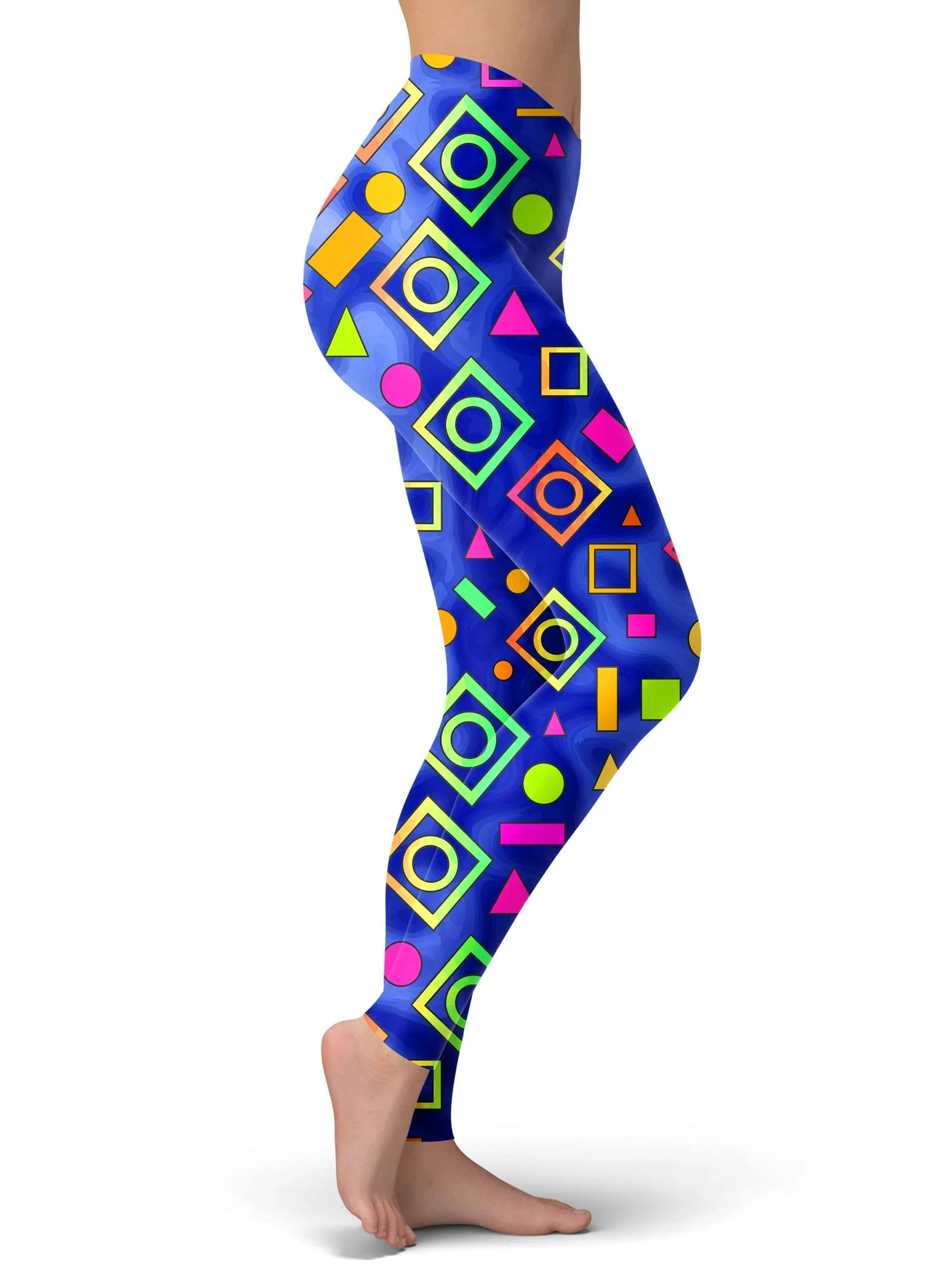 Geometric On Blue Leggings