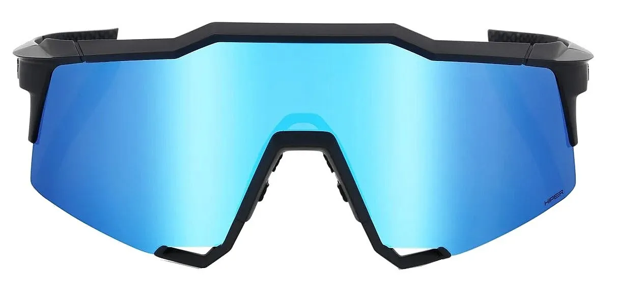 glasses 100% Speedcraft - Matte Black/HiPER Blue Multilayer Mirror Lens