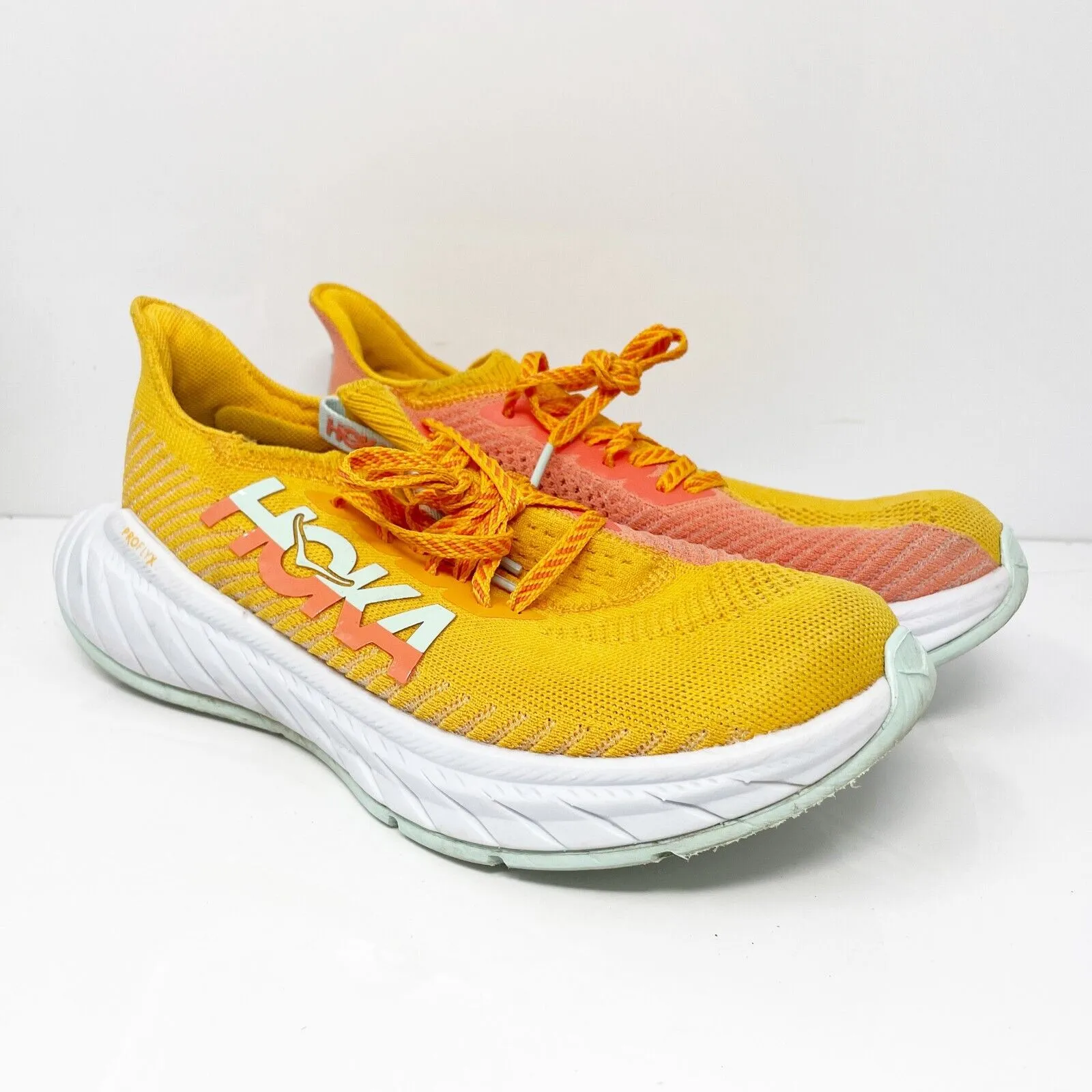 Hoka One One Womens Carbon X 3 1123192 RYCM Yellow Running Shoes Sneaker Size 7B