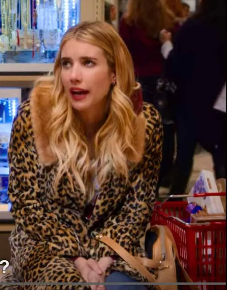 Holidate Emma Roberts Leopard Print Coat | Ujackets.com