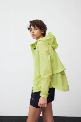 Hooded running jacket - Long sleeve - Regular length - Neon green - Ladies | H&M GB