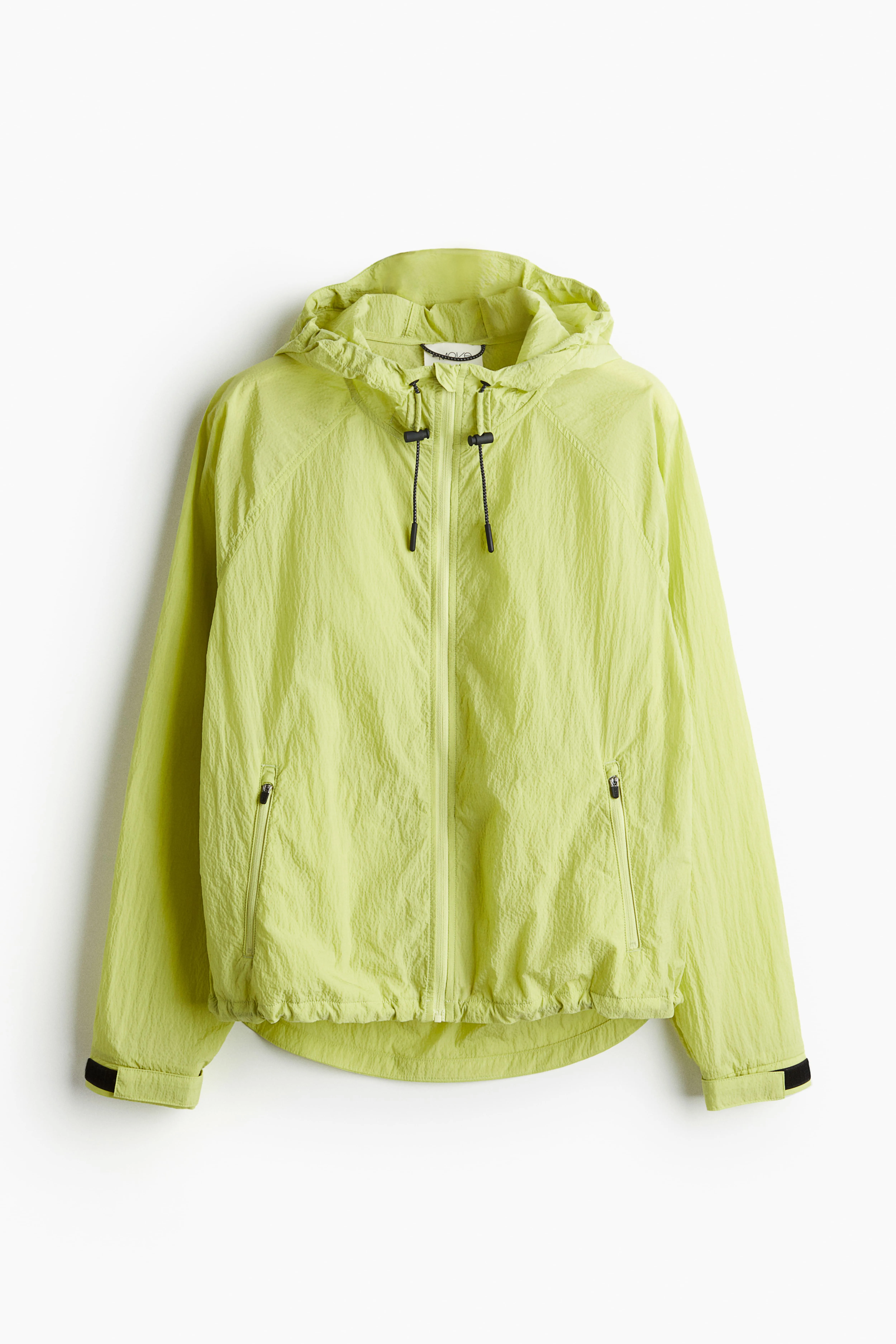 Hooded running jacket - Long sleeve - Regular length - Neon green - Ladies | H&M GB