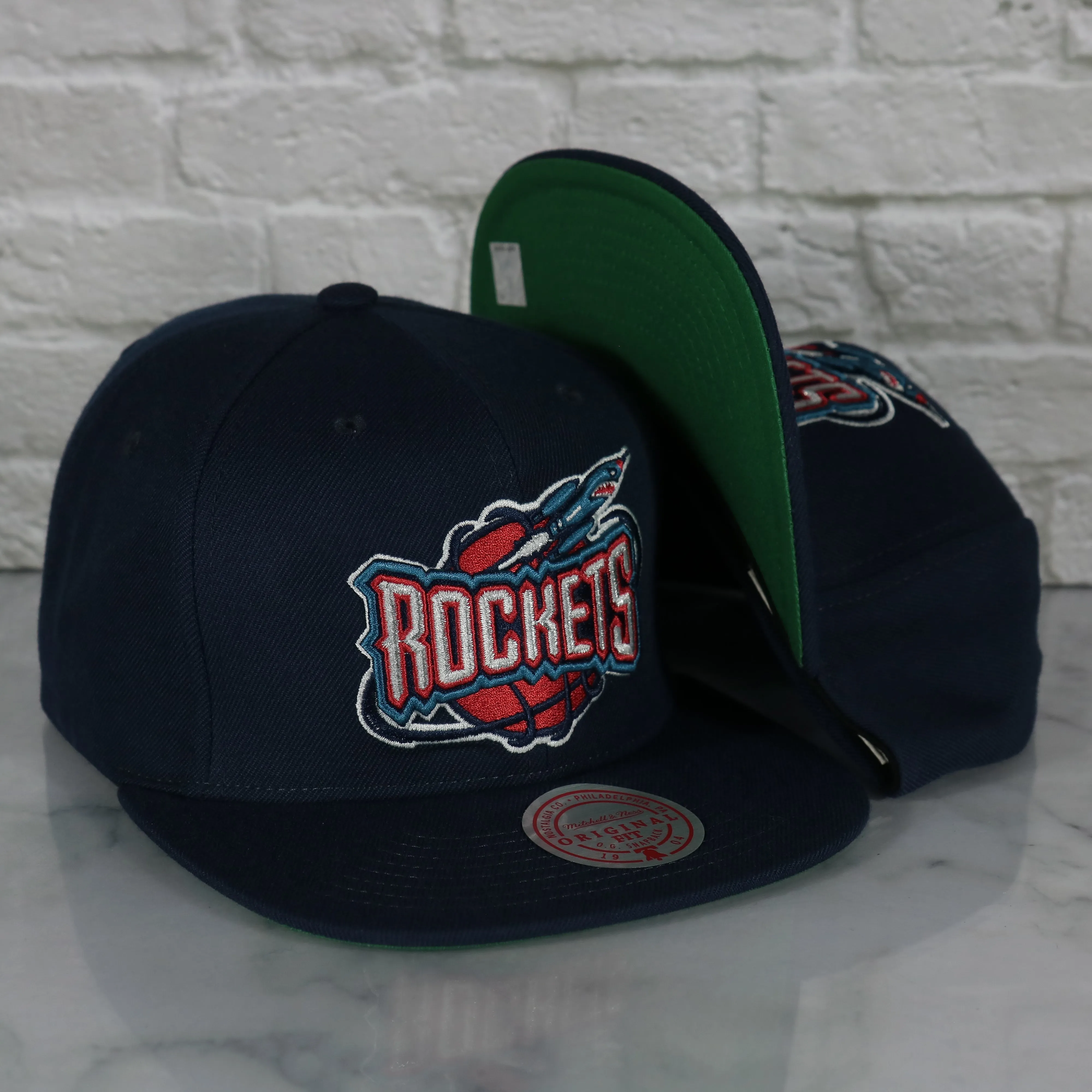 Houston Rockets Vintage Retro NBA Team Ground 2.0 Mitchell and Ness Snapback Hat | Navy