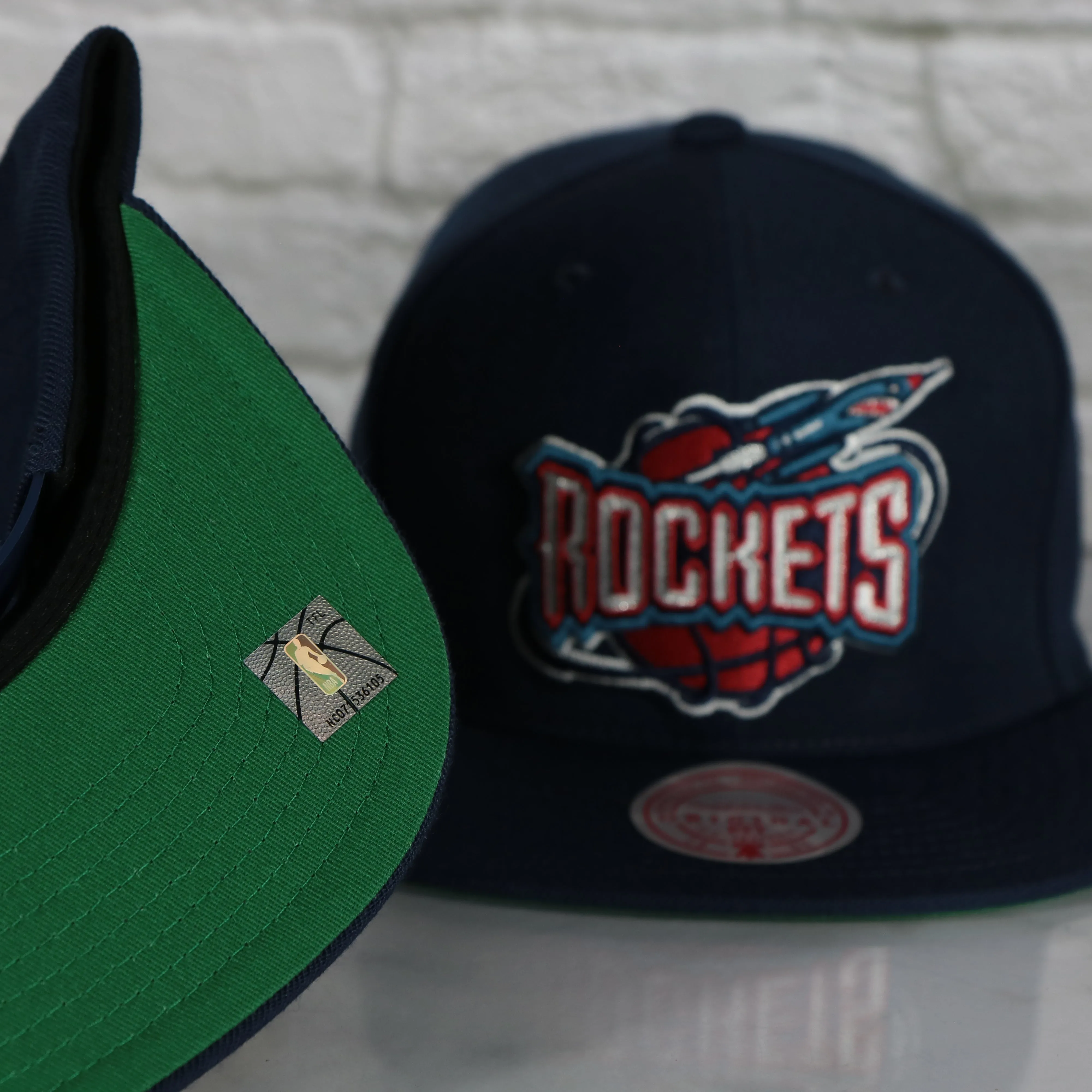 Houston Rockets Vintage Retro NBA Team Ground 2.0 Mitchell and Ness Snapback Hat | Navy