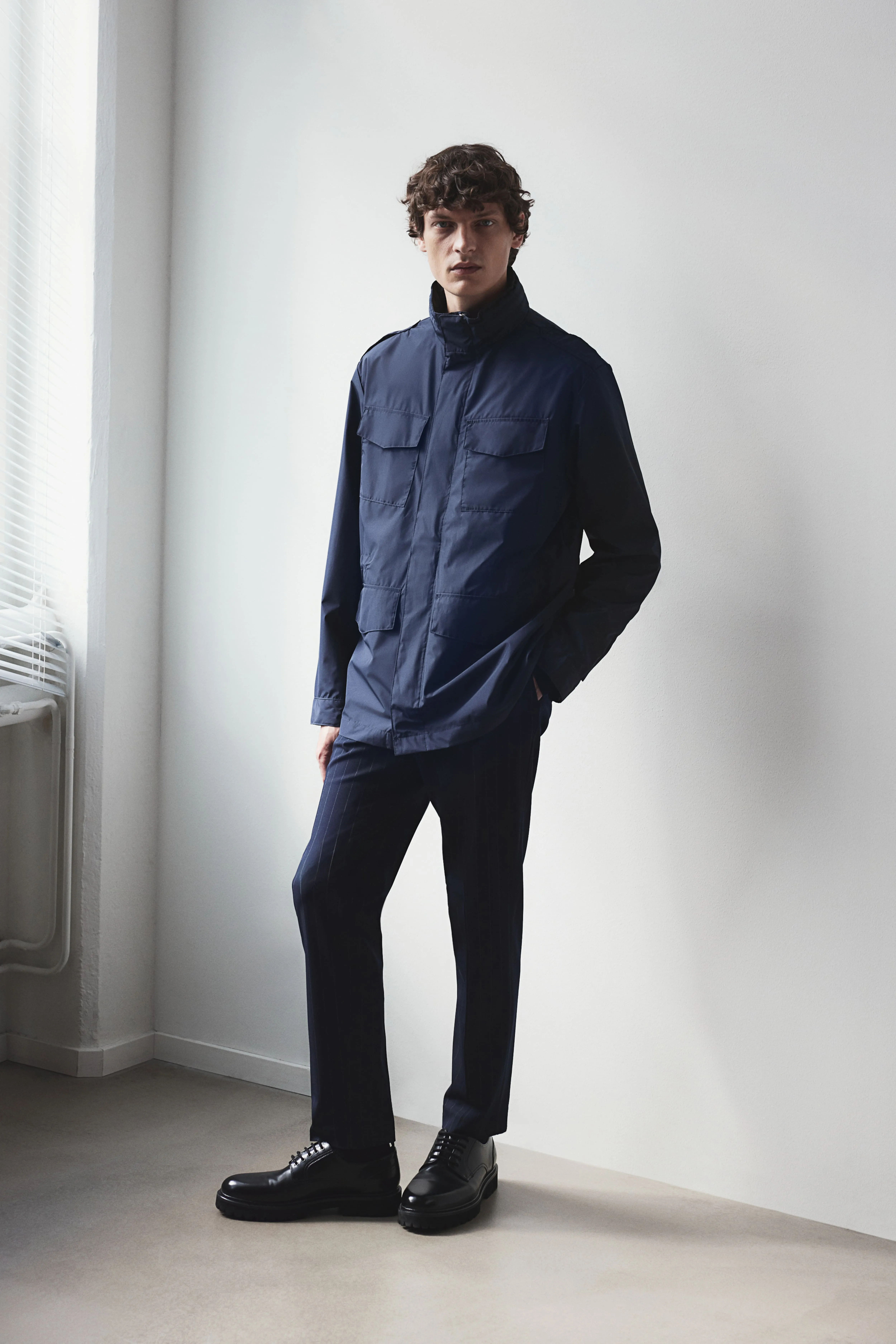 Jacket - Long sleeve - Regular length - Navy blue - Men | H&M GB