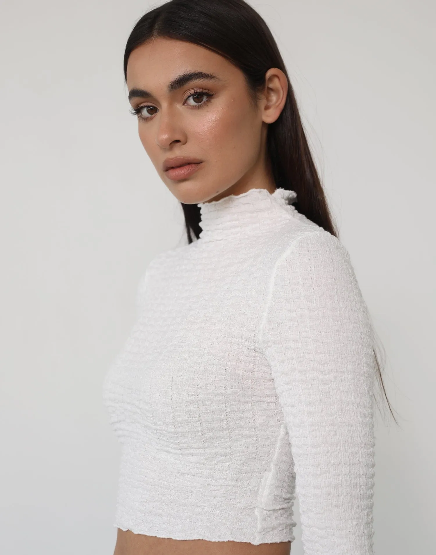 Jax Long Sleeve Top (White)