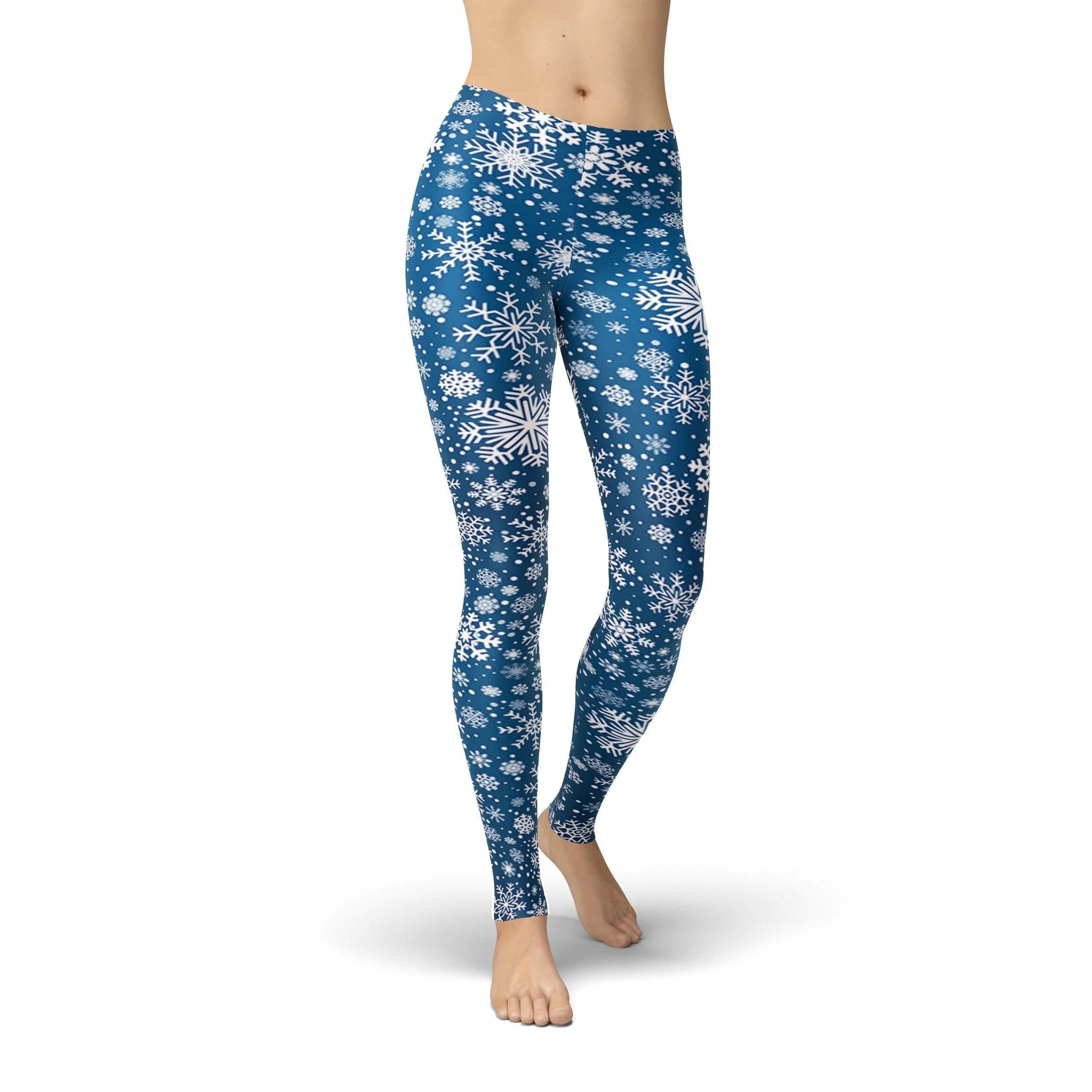 Jean Dark Blue Snowflakes Leggings