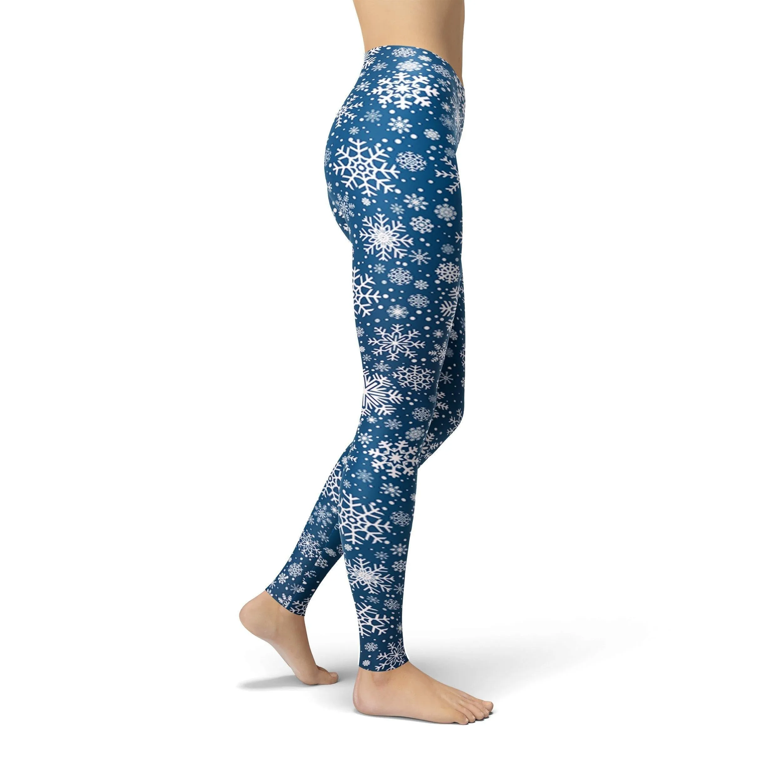 Jean Dark Blue Snowflakes Leggings