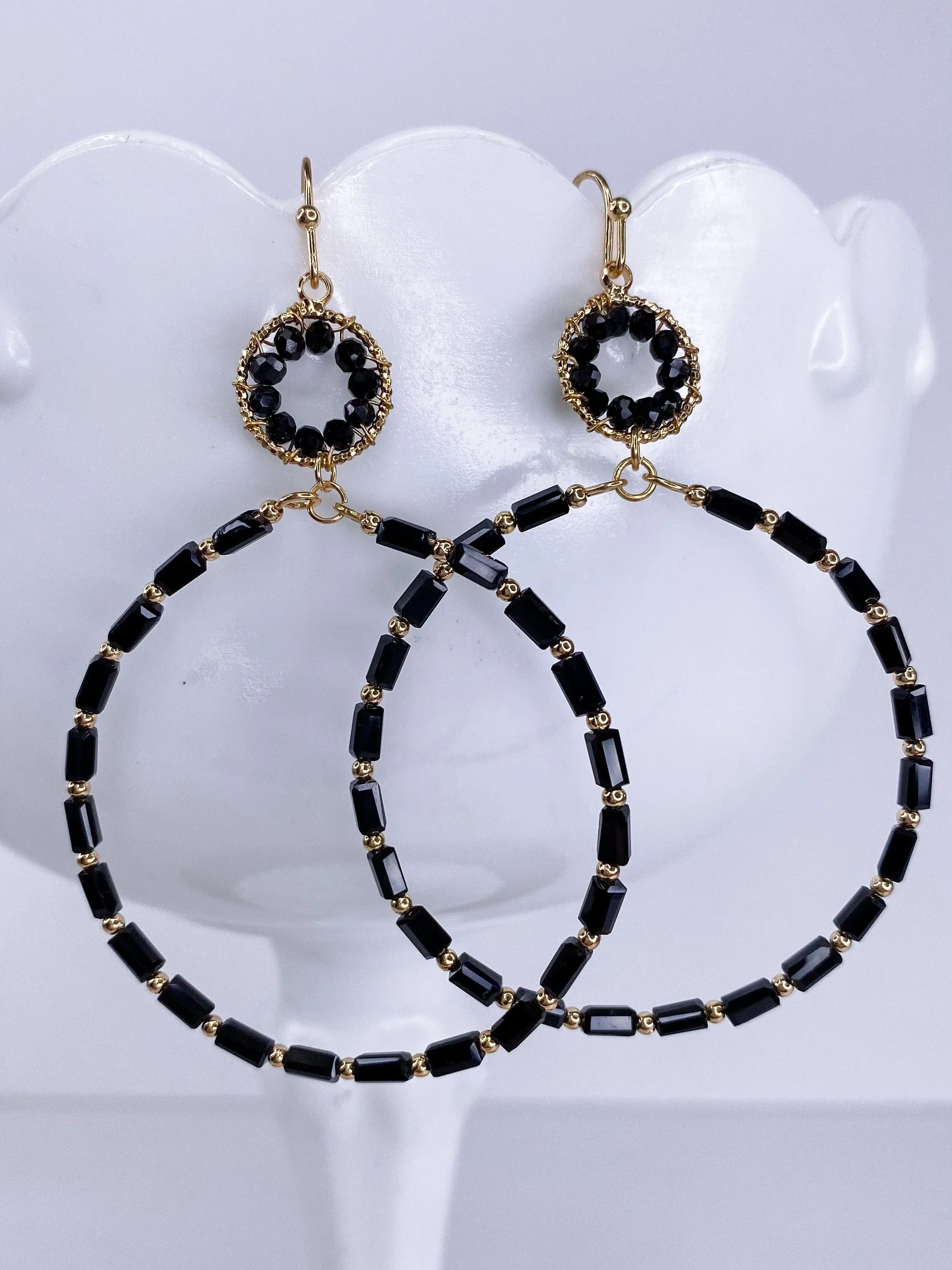 Jet Black Hoop Earring