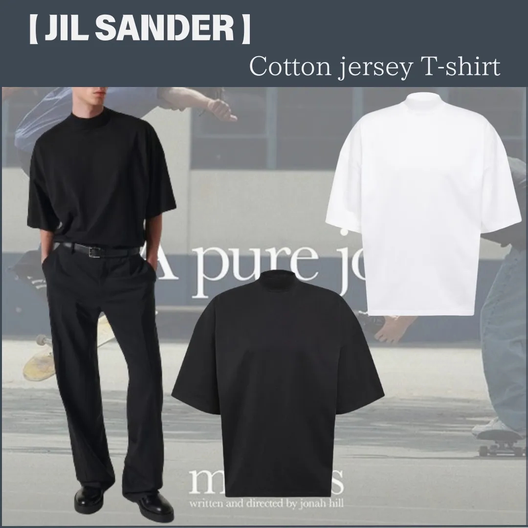 Jil Sander  |Crew Neck U-Neck Plain Cotton Short Sleeves Designers