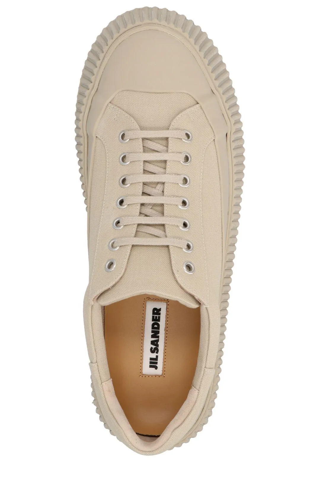 Jil Sander Round Toe Lace-Up Sneakers