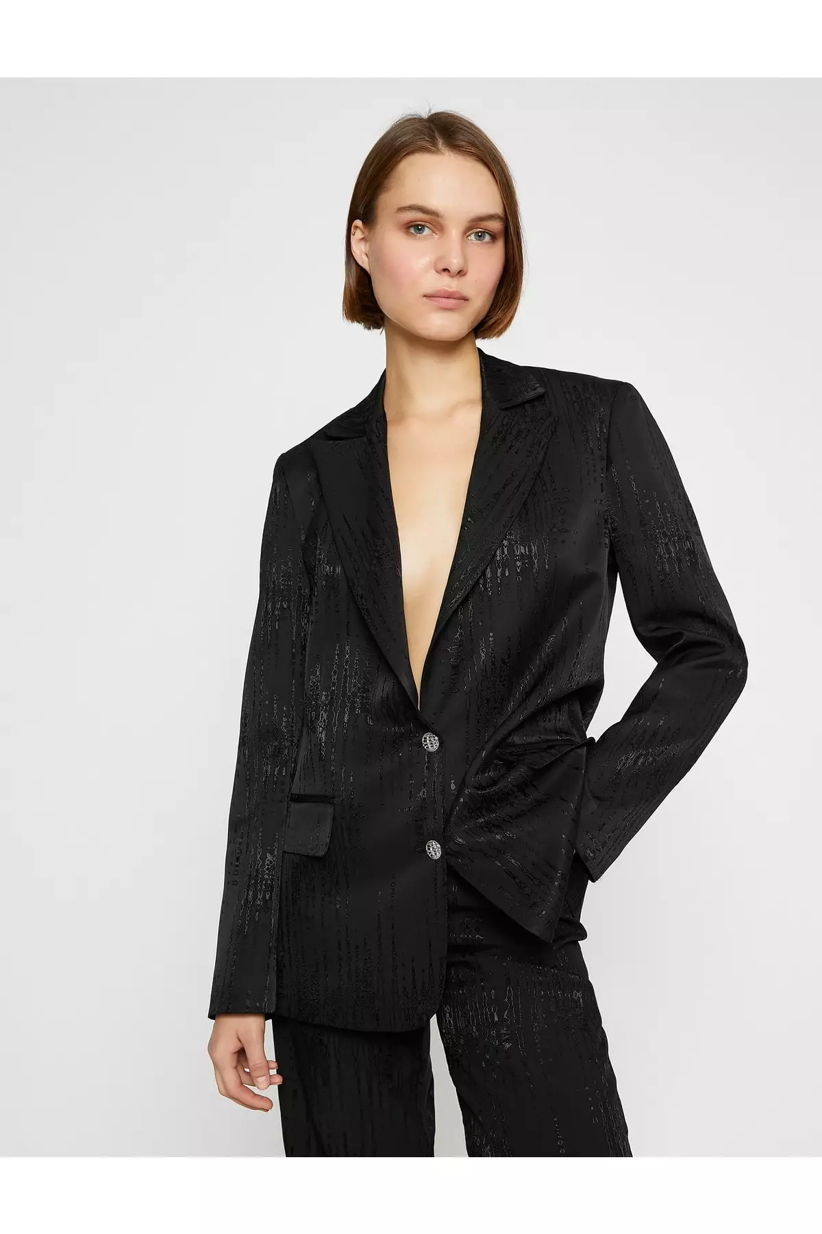 KOTON Patterned Blazer Jacket