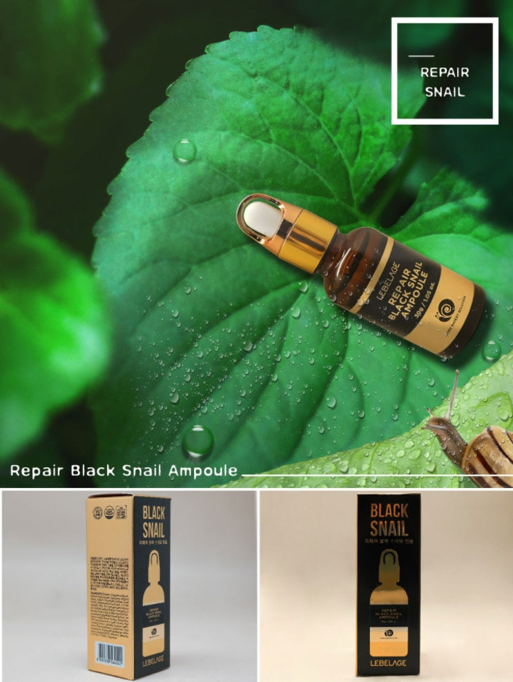 LEBELAGE Repair Black Snail Ampoule 30g Sensitive Skincare Elasticity Moisture Anti Wrinkles