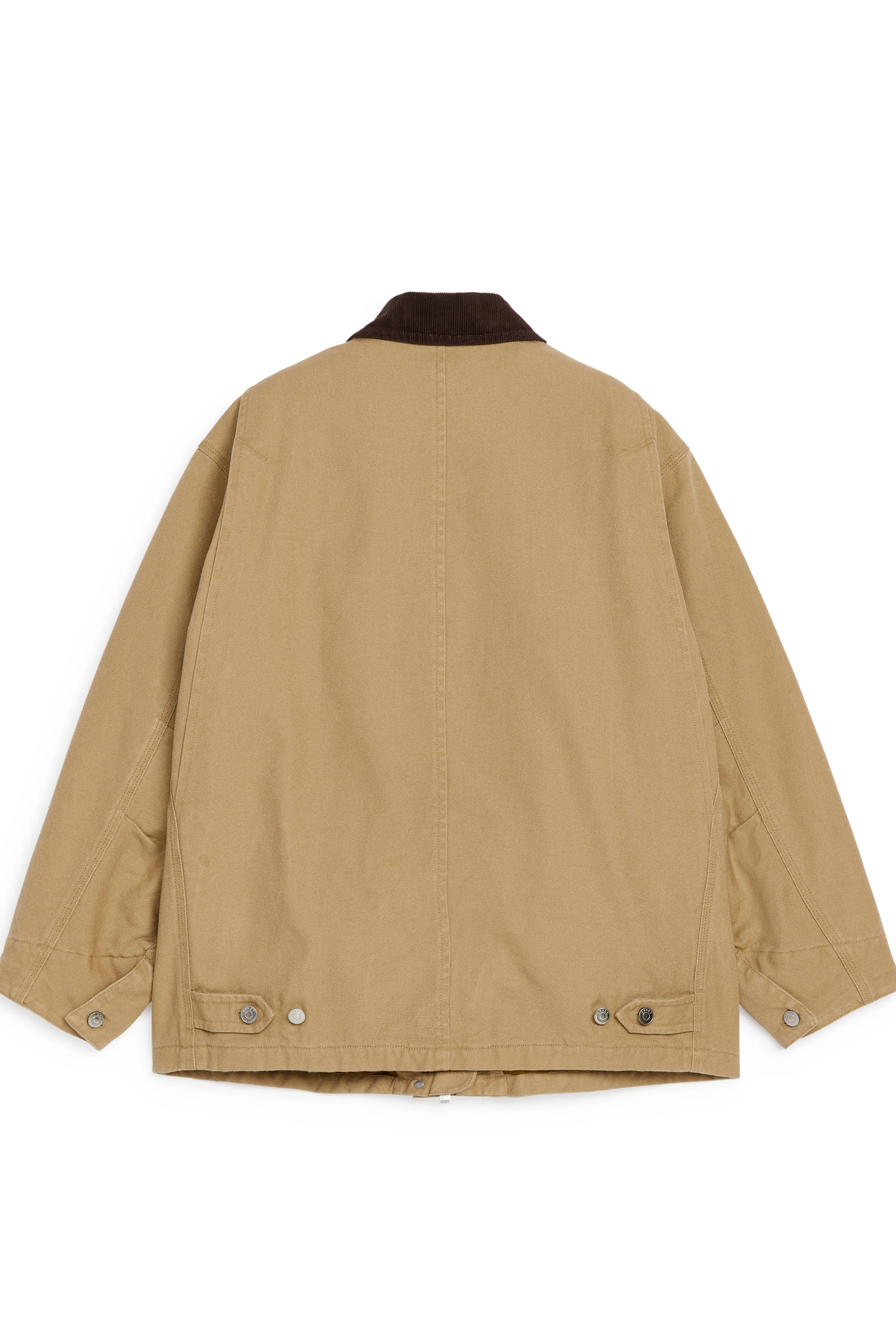 Lined Canvas Jacket - Long sleeve - Regular length - Beige - Ladies | H&M GB