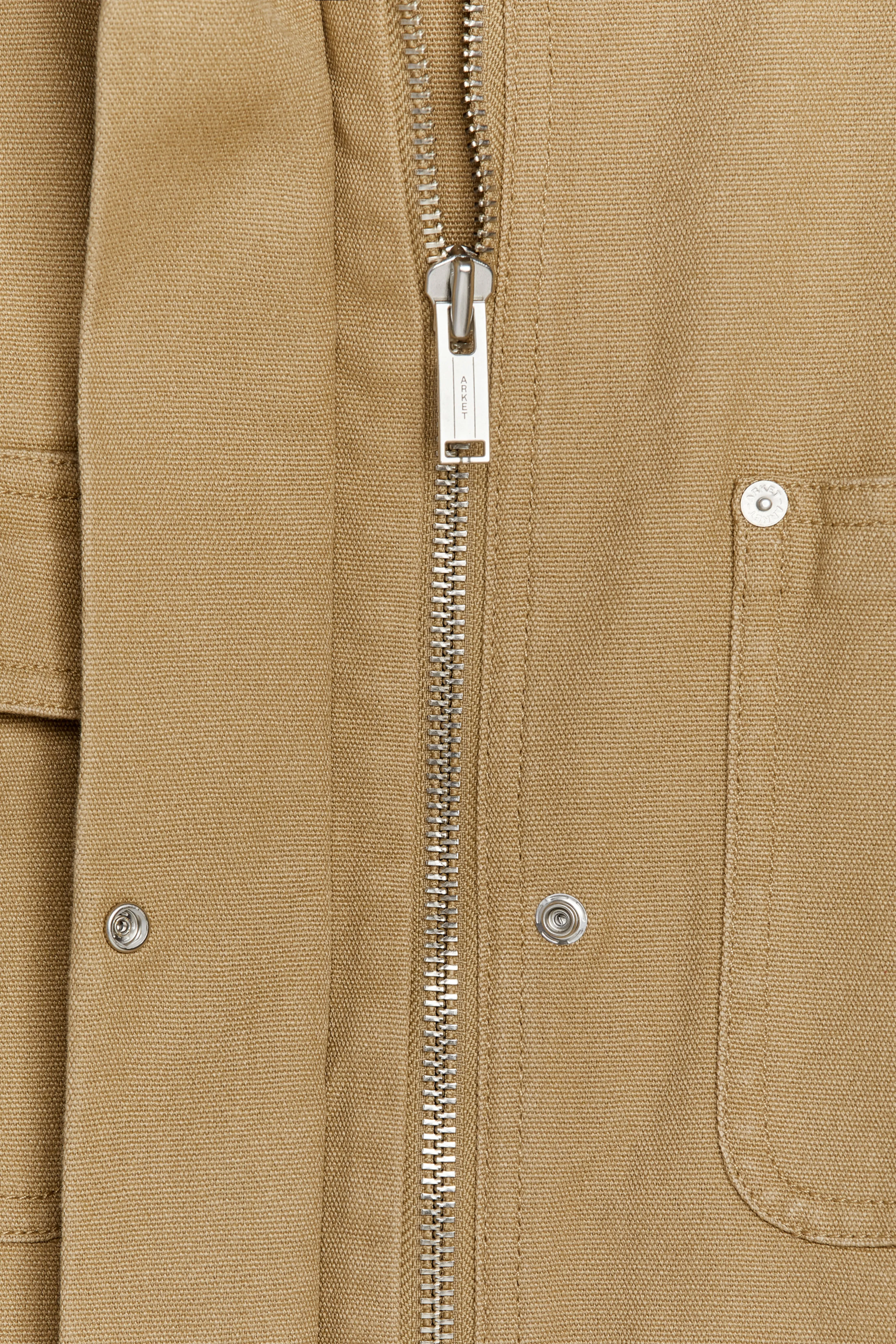 Lined Canvas Jacket - Long sleeve - Regular length - Beige - Ladies | H&M GB