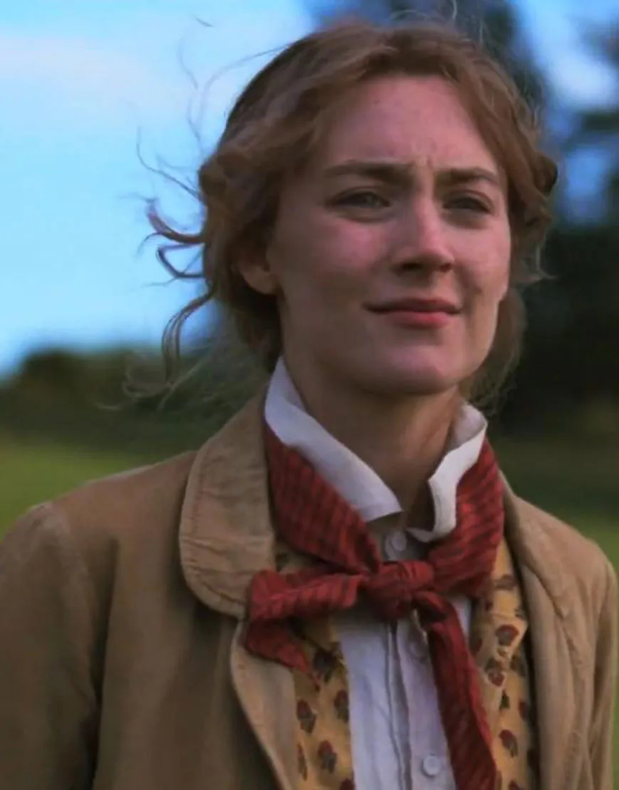 Little Women Jo March Trench Coat - Saoirse Ronan Brown Corduroy Coat