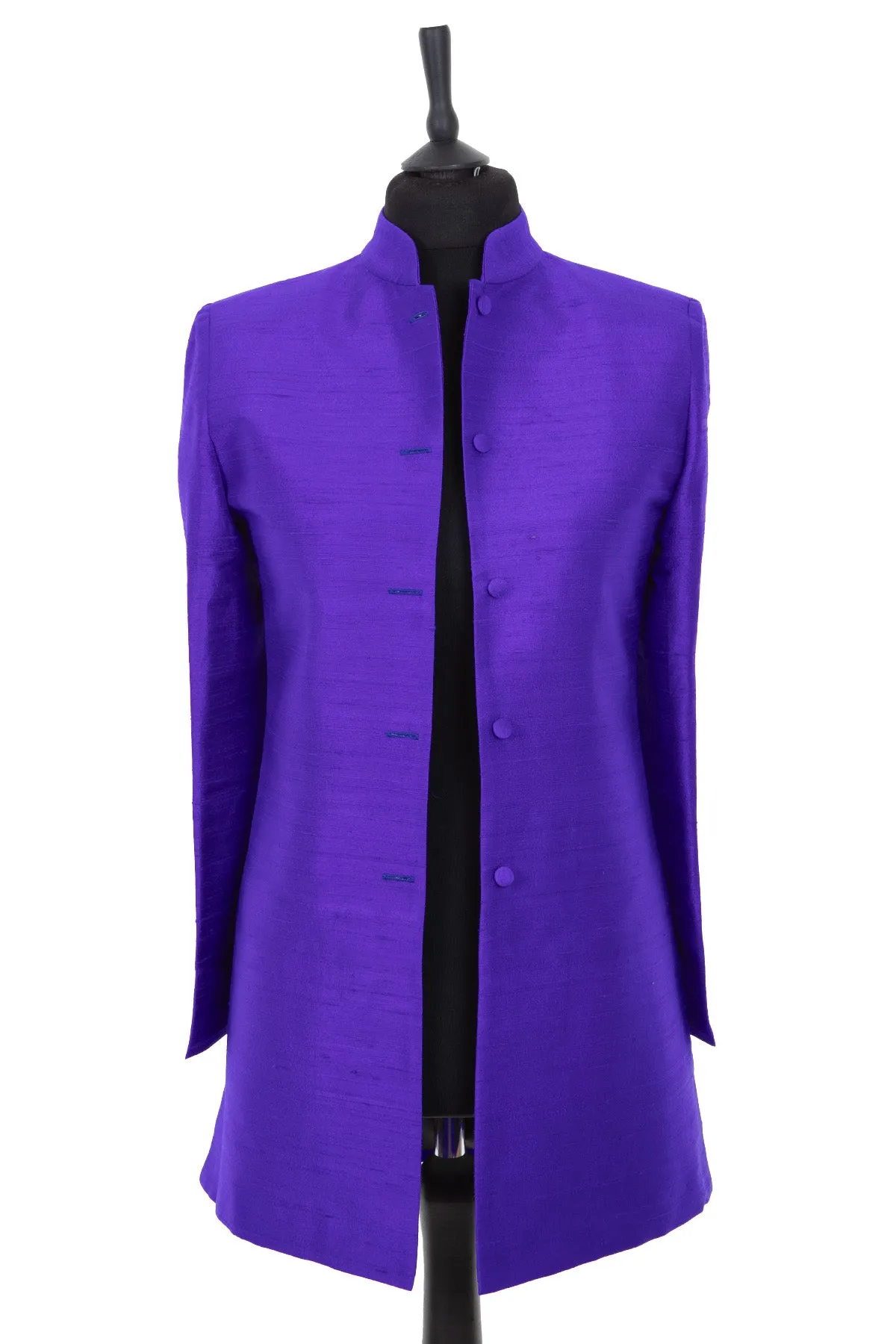 Long Nehru Jacket in Deep Violet