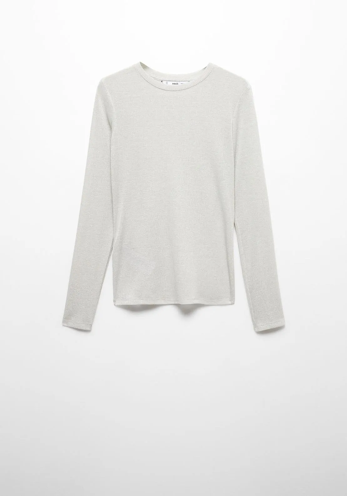 Long-sleeved lurex t-shirt - Grey